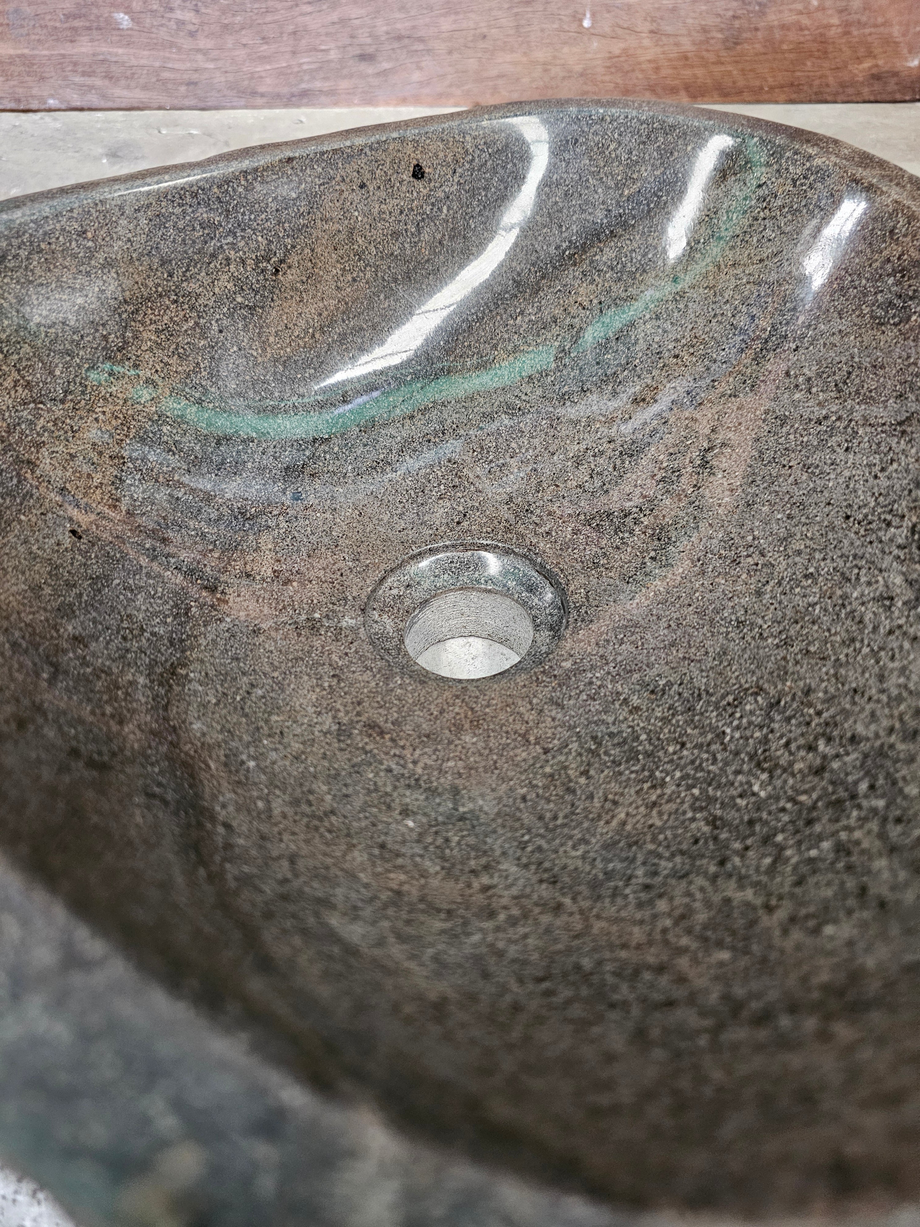 Handmade Natural Oval River Stone  Bathroom Basin  RM 2409006