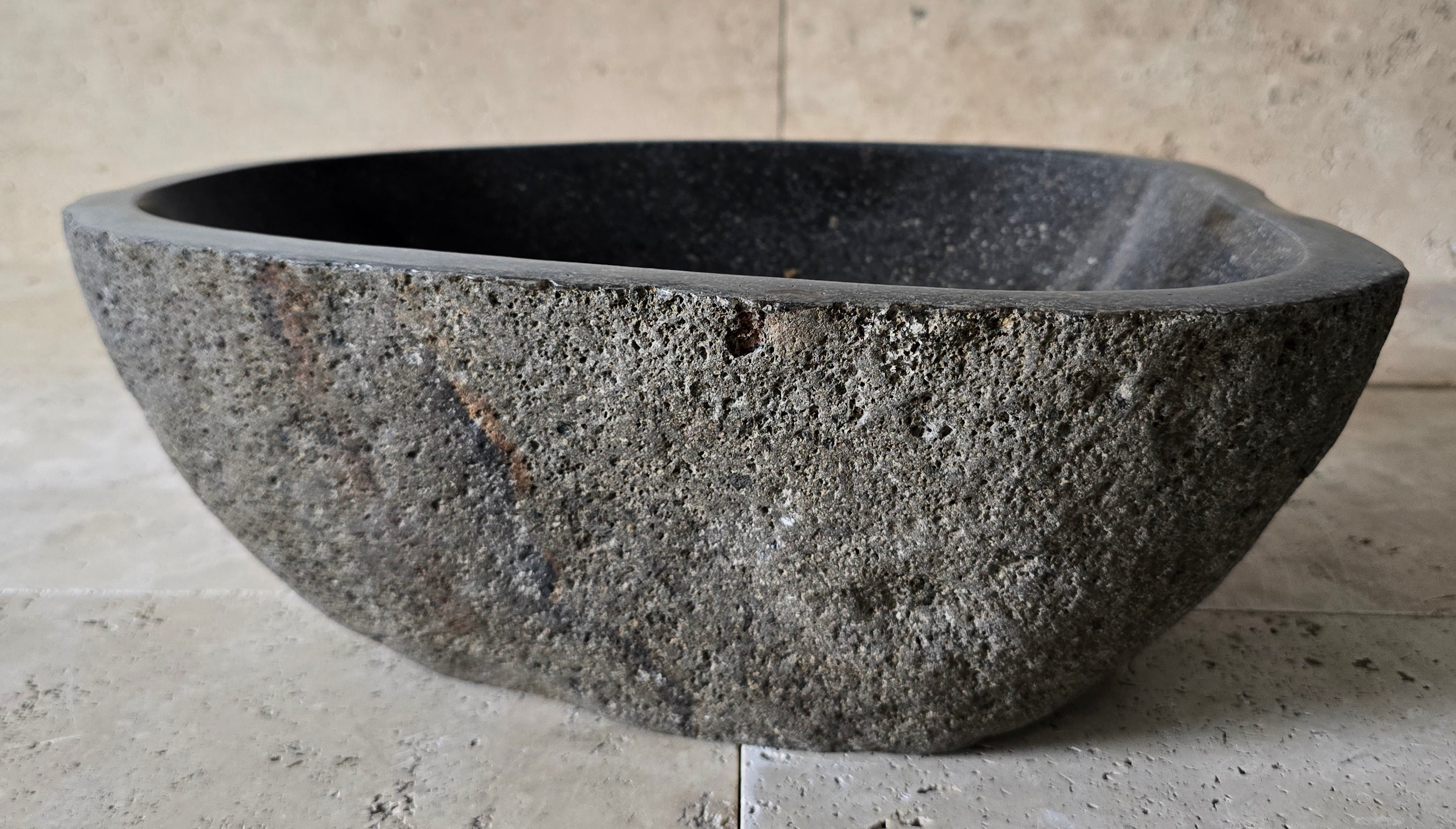 Handmade Natural Oval River Stone  Bathroom Basin  RS 2409136