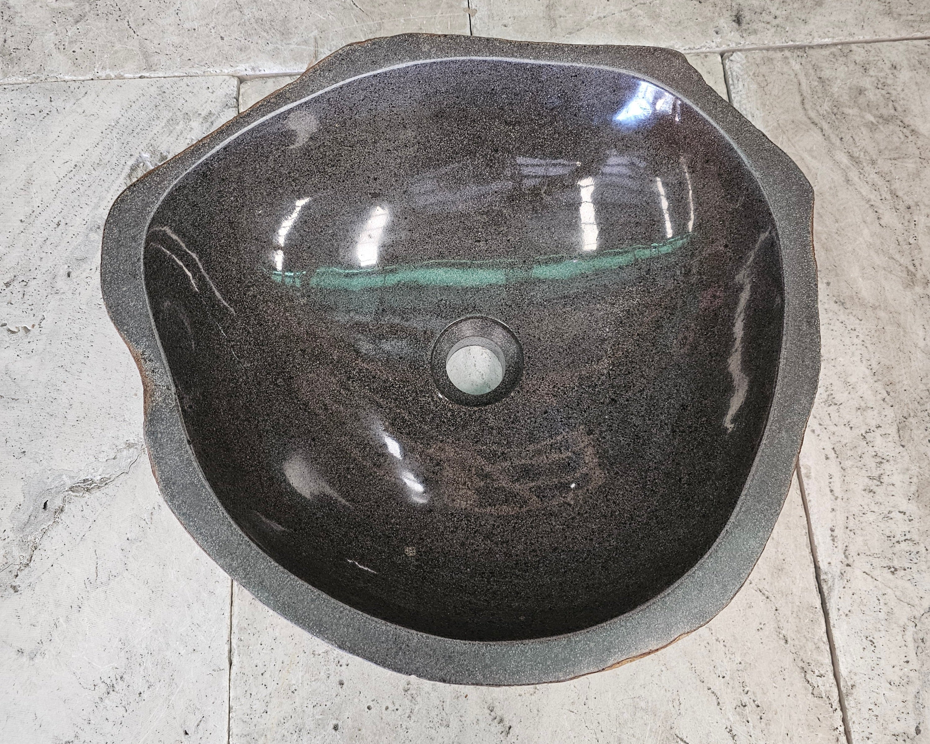 Handmade Natural Oval River Stone  Bathroom Basin  RM 2409053