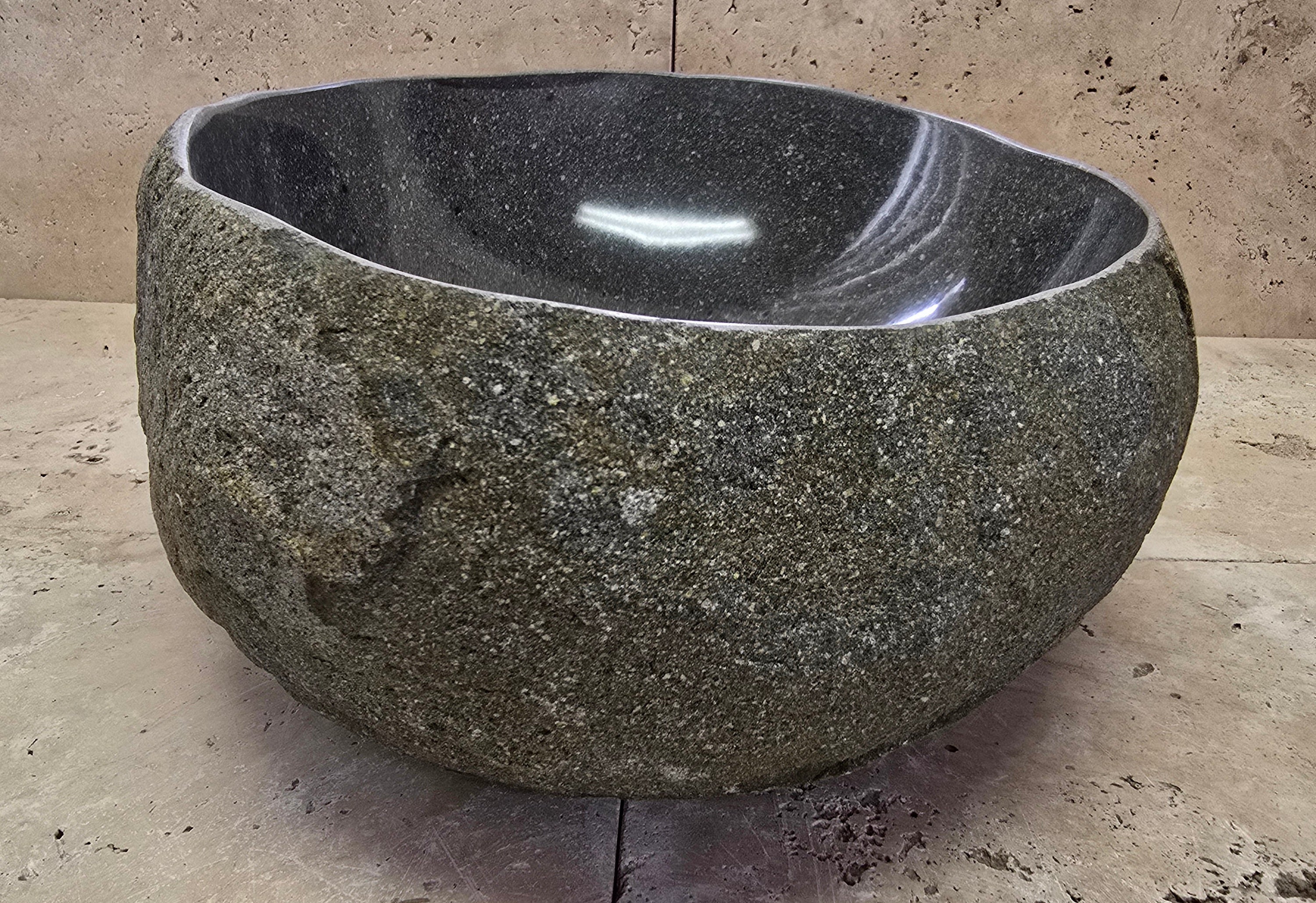 Handmade Natural Oval River Stone  Bathroom Basin  RVS 2409010