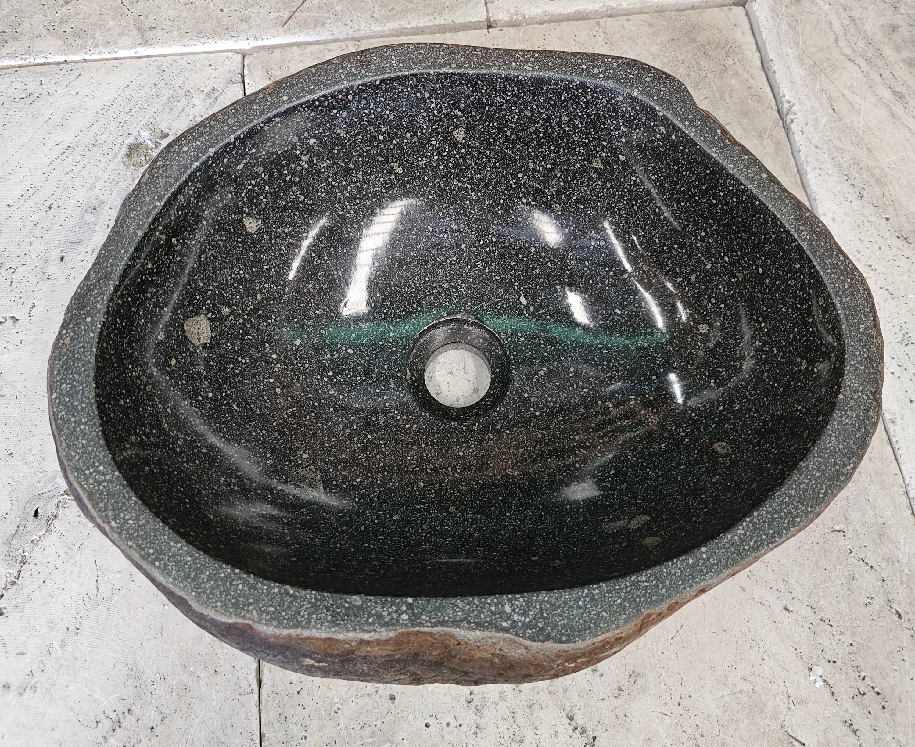 Handmade Natural Oval River Stone  Bathroom Basin  RM 2409004