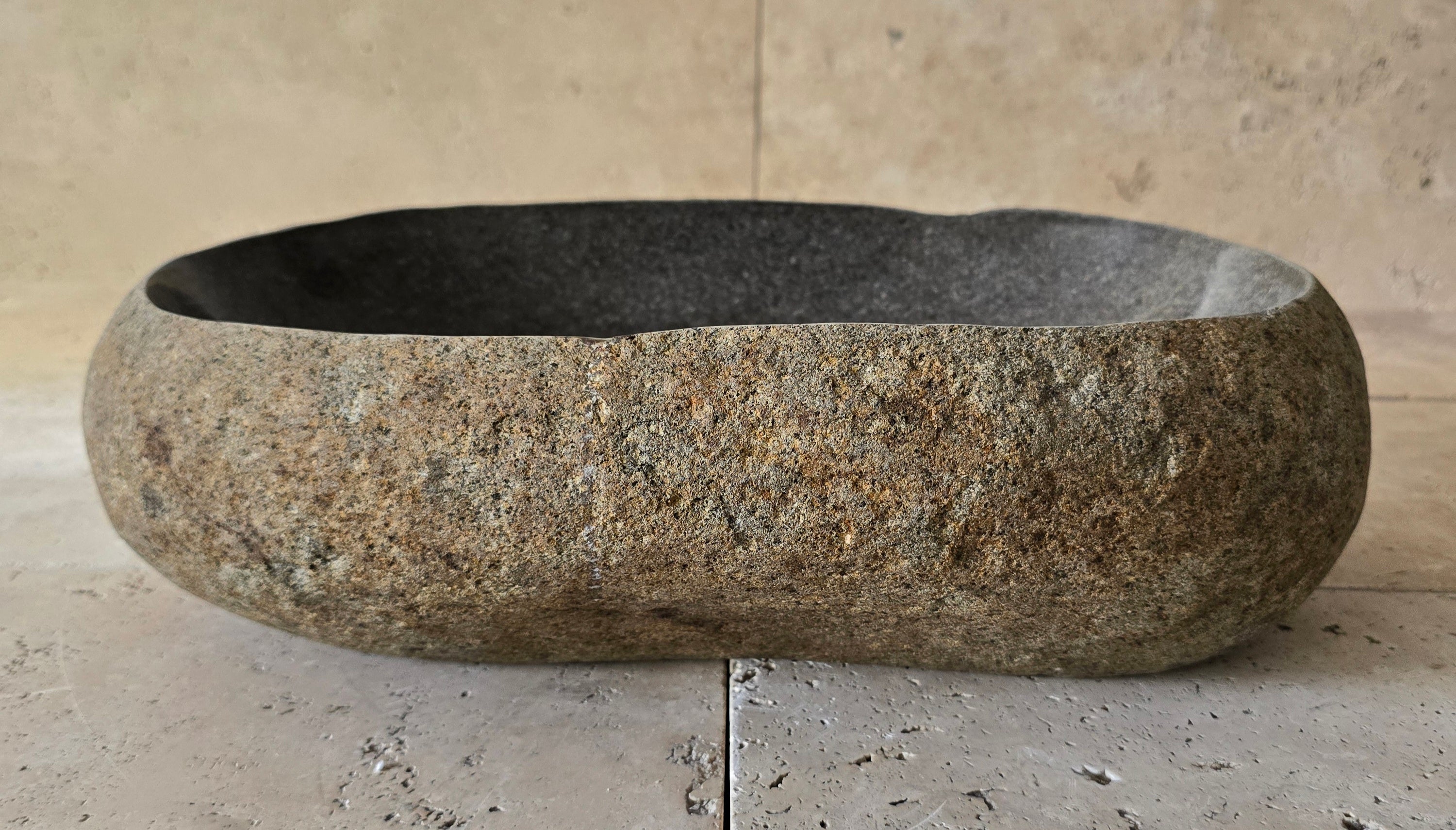 Handmade Natural Oval River Stone  Bathroom Basin  RVM 2409086