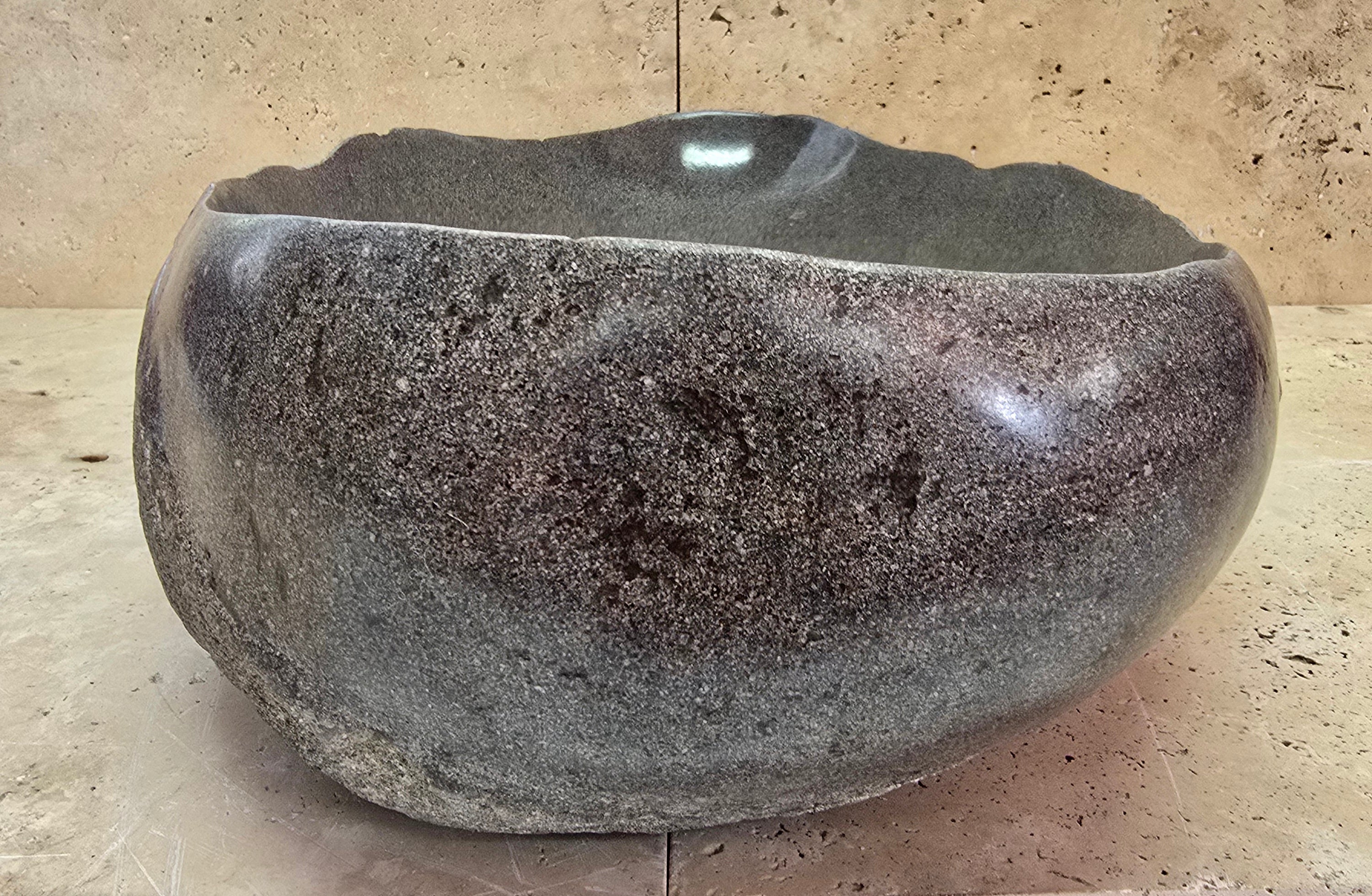 Handmade Natural Oval River Stone  Bathroom Basin  PHL 240914