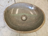 Handmade Natural Oval River Stone  Bathroom Basin  RVS 2409032