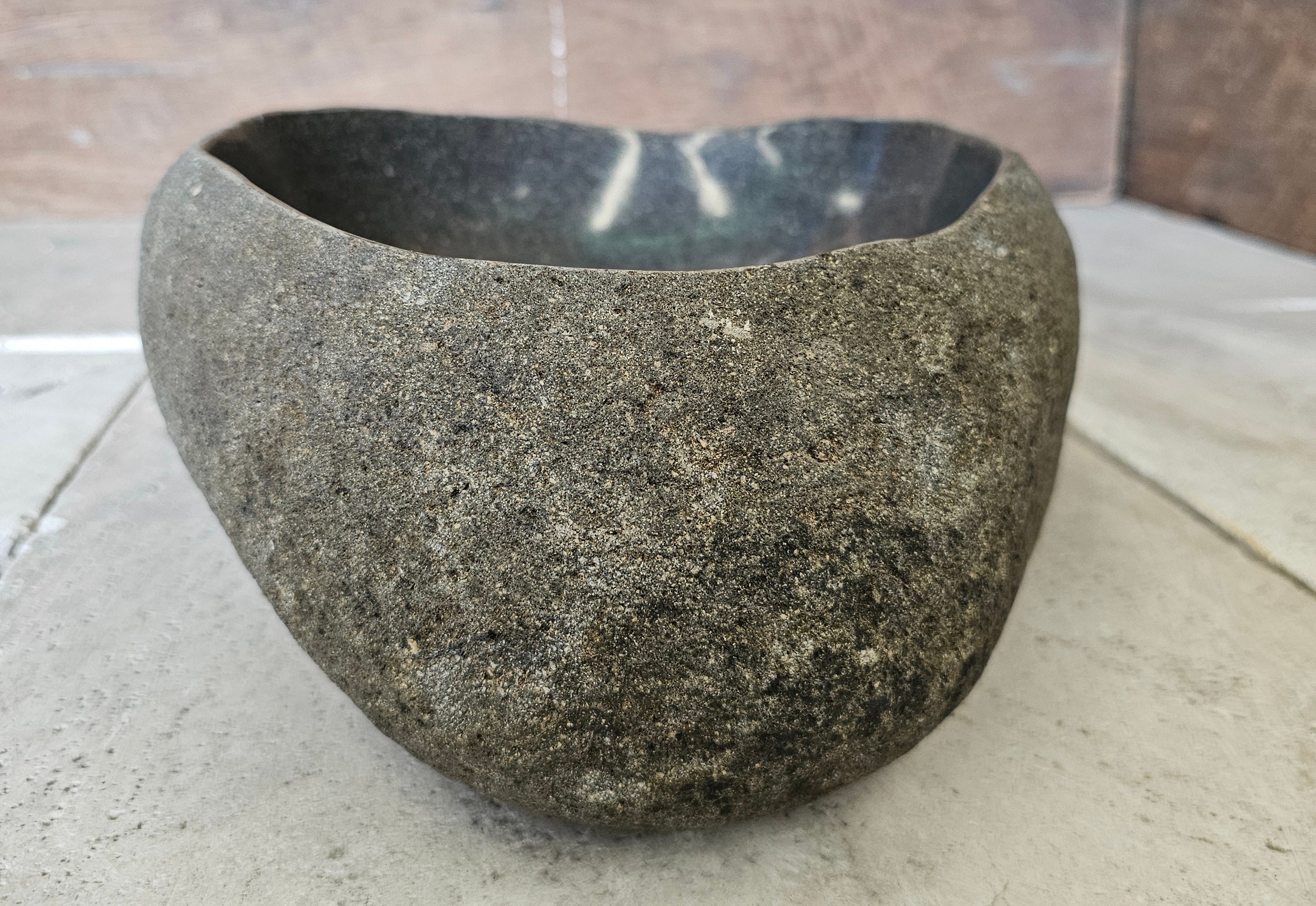 Handmade Natural Oval River Stone  Bathroom Basin  RVM 2409024