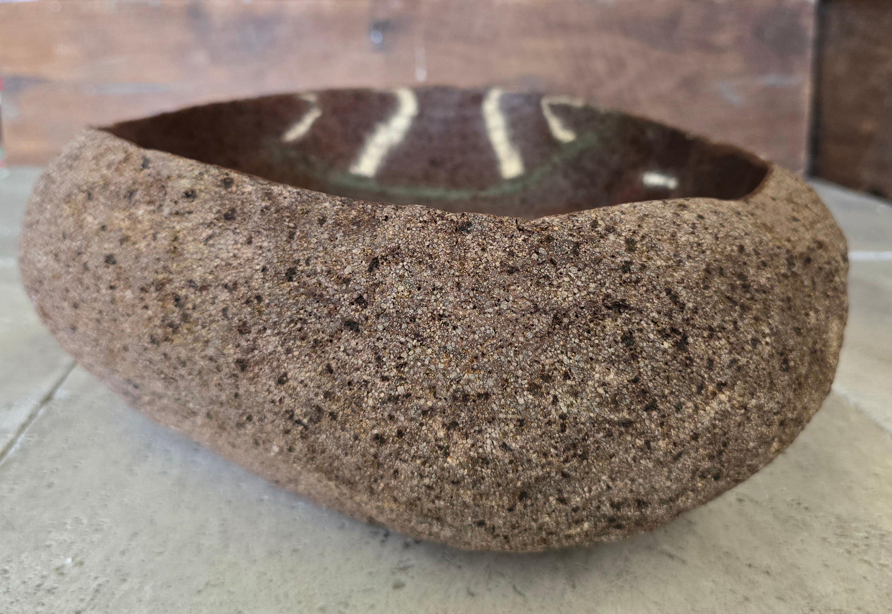 Handmade Natural Oval River Stone  Bathroom Basin  RVS 2409068