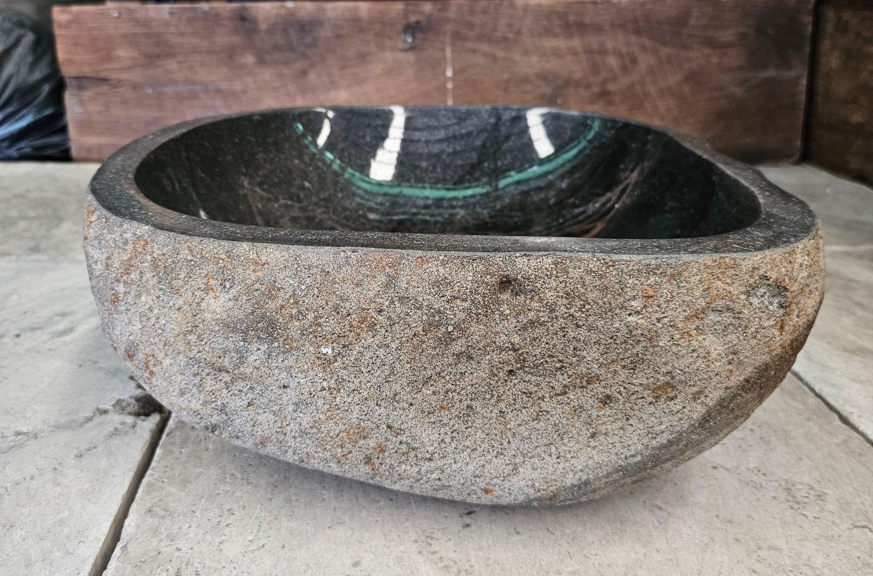 Handmade Natural Oval River Stone  Bathroom Basin  RM 2409070