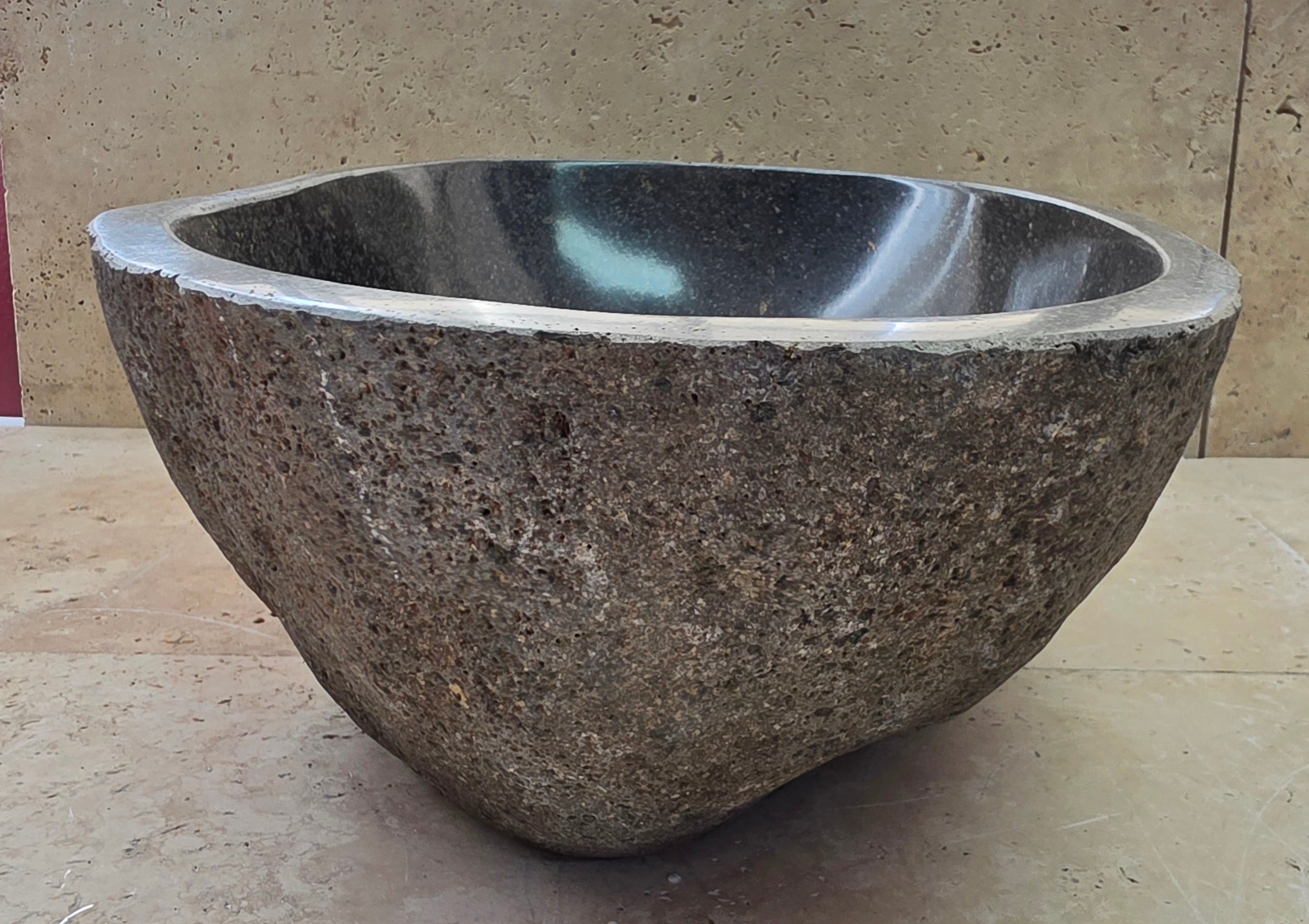 Handmade Natural Oval River Stone  Bathroom Basin  RM 2409139