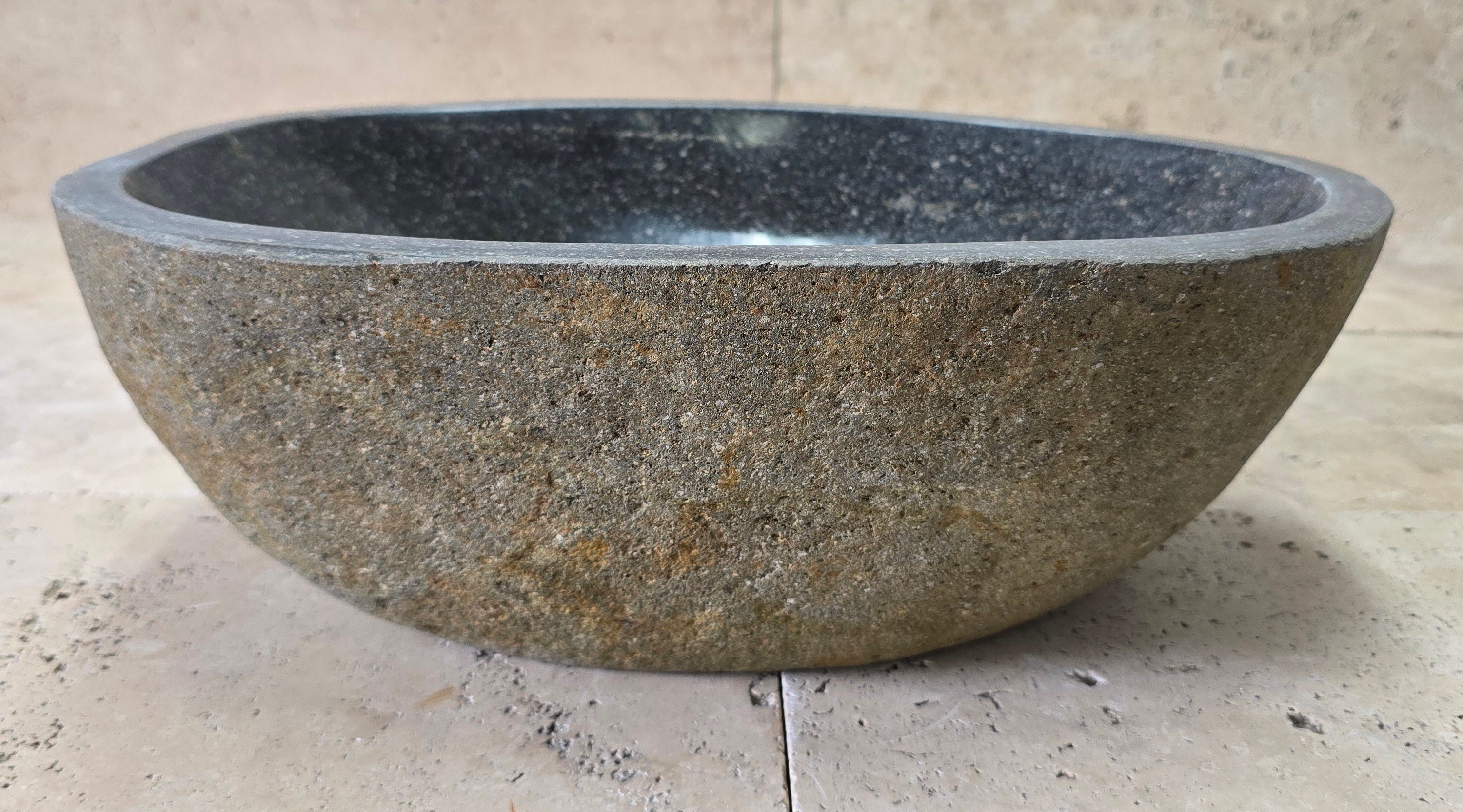 Handmade Natural Oval River Stone  Bathroom Basin  RM 2409100