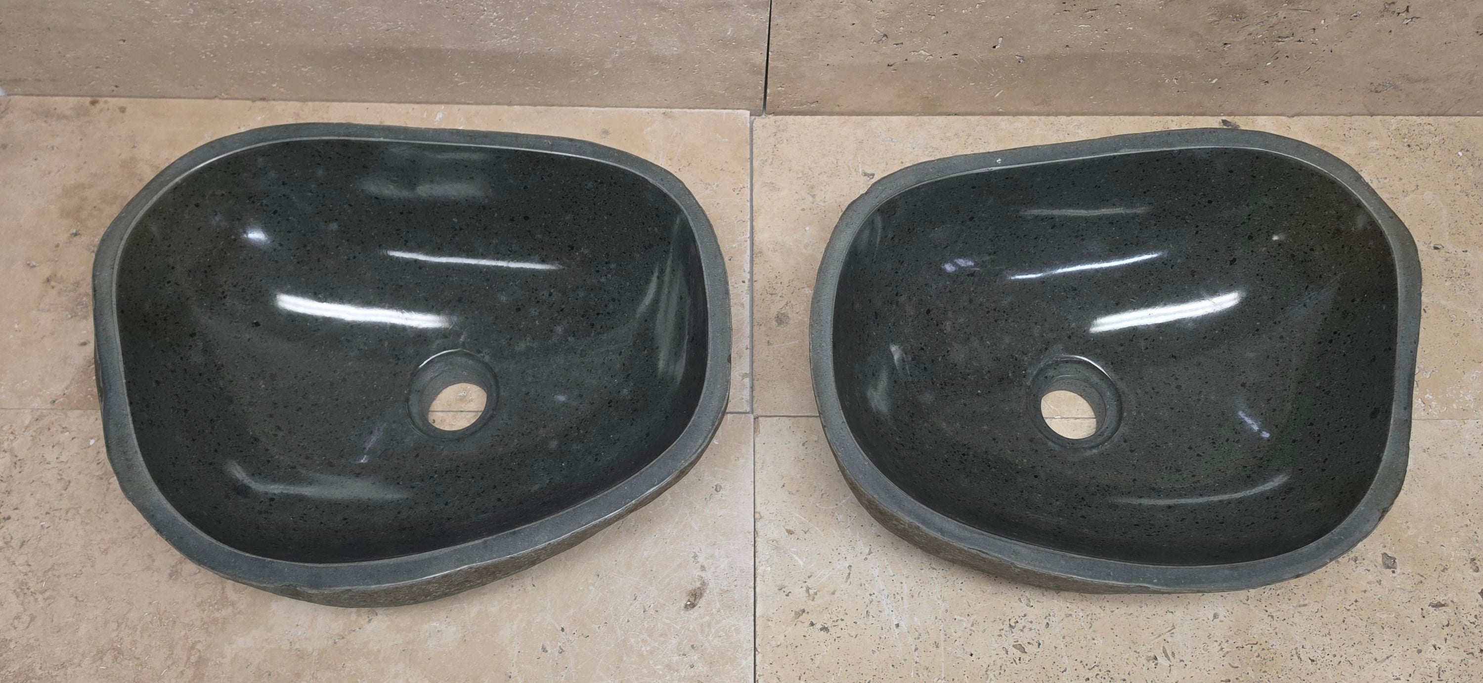 Handmade Natural Oval River Stone  Bathroom Basin TWIN SETS A & B RM 25072020