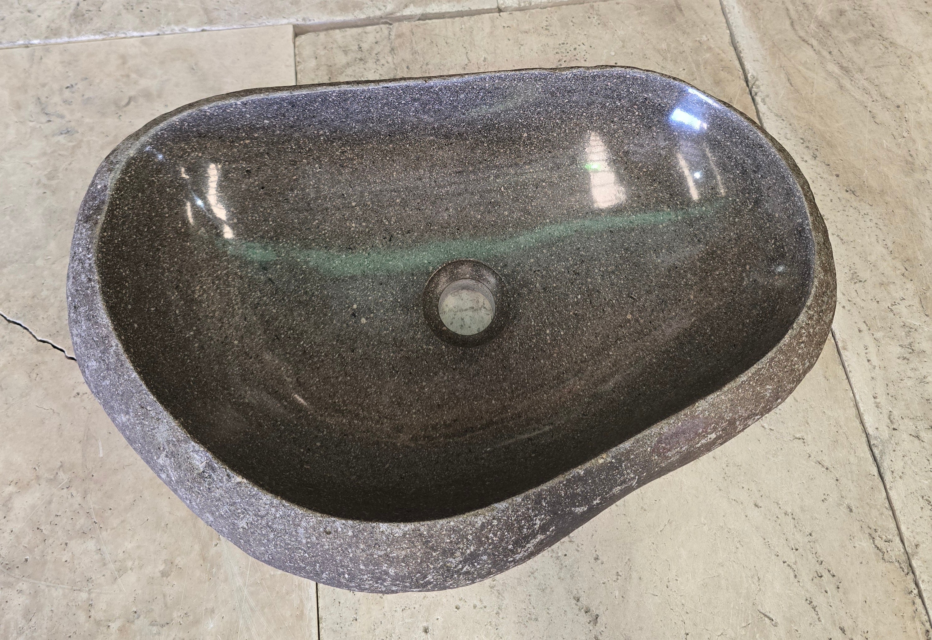 Handmade Natural Oval River Stone  Bathroom Basin  RVL 240937