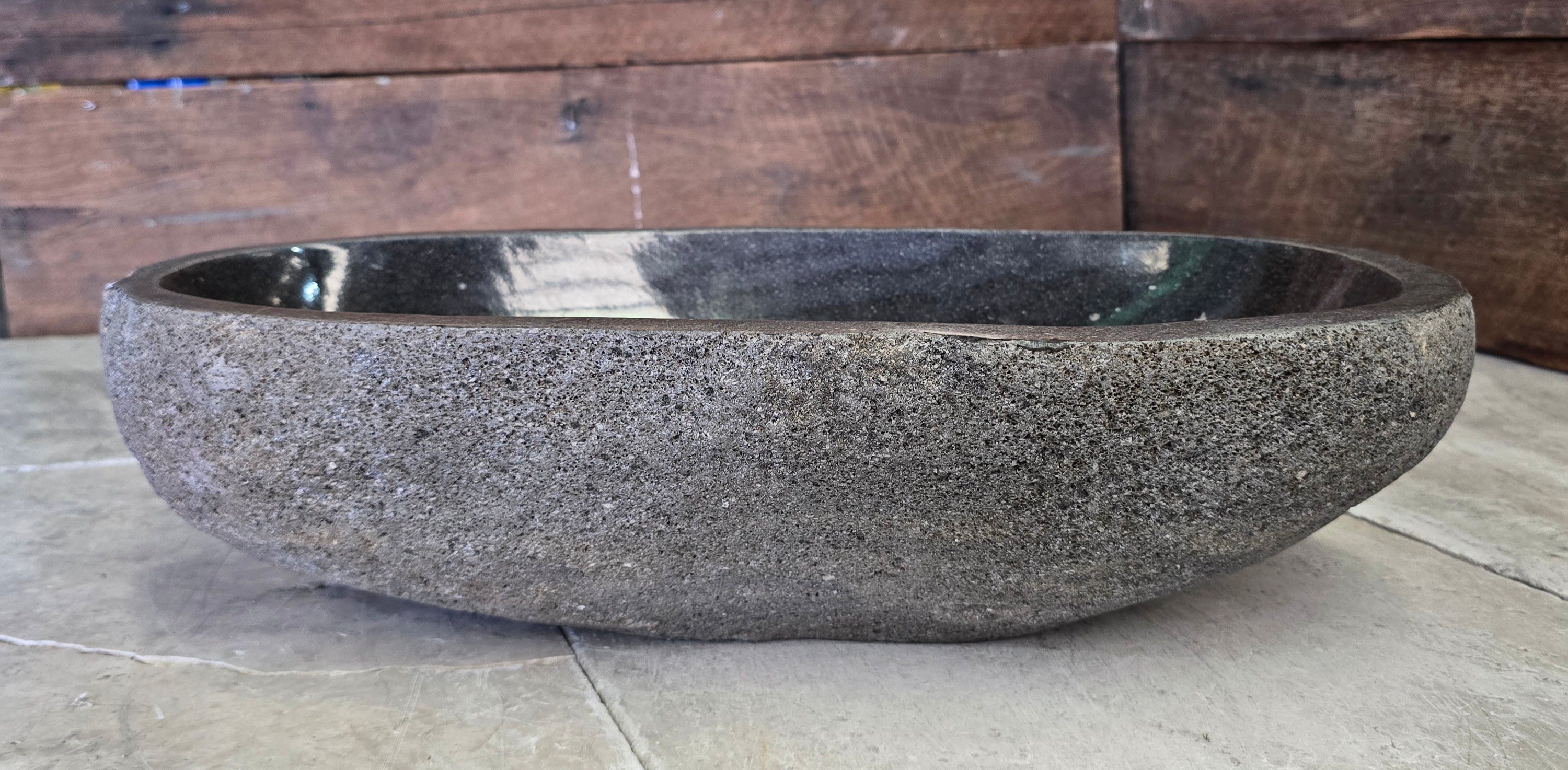 Handmade Natural Oval River Stone  Bathroom Basin  RL 240952