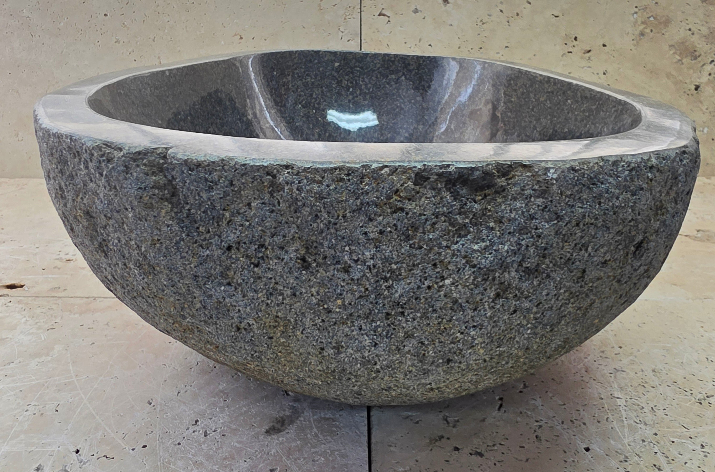 Handmade Natural Oval River Stone  Bathroom Basin  RS 25072008