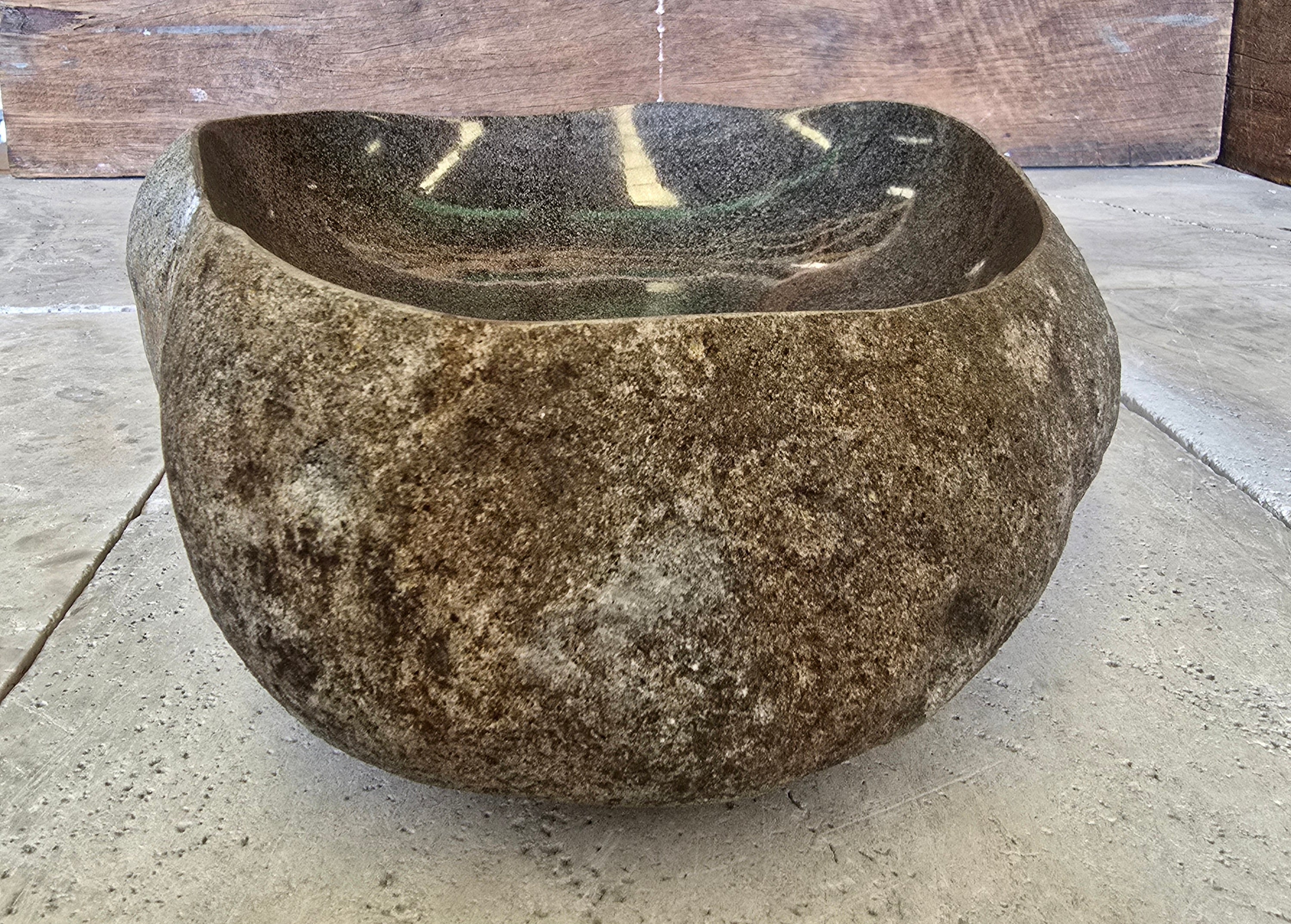 Handmade Natural Oval River Stone  Bathroom Basin  PHM 240915