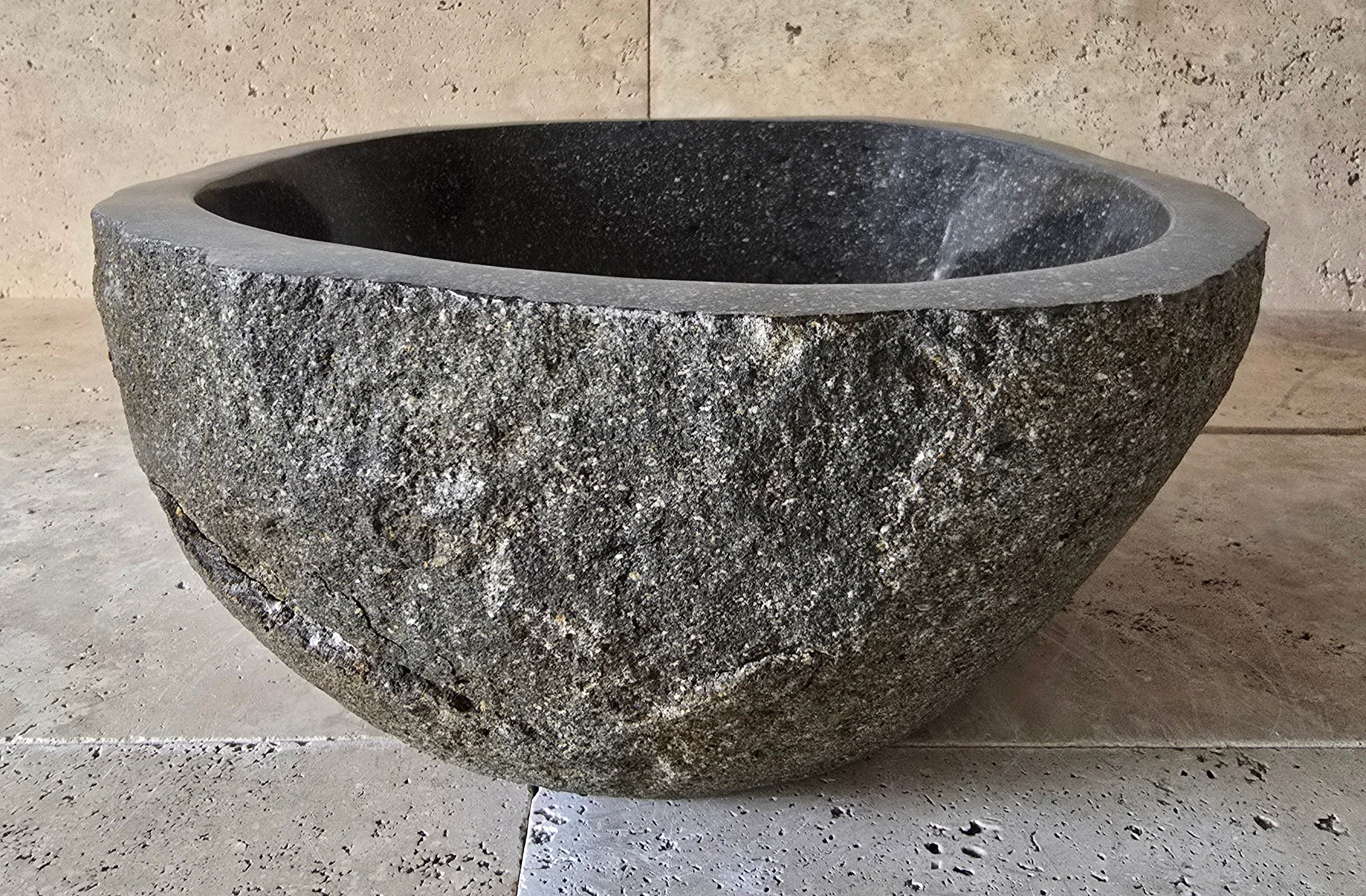 Handmade Natural Oval River Stone  Bathroom Basin  RS 2409145