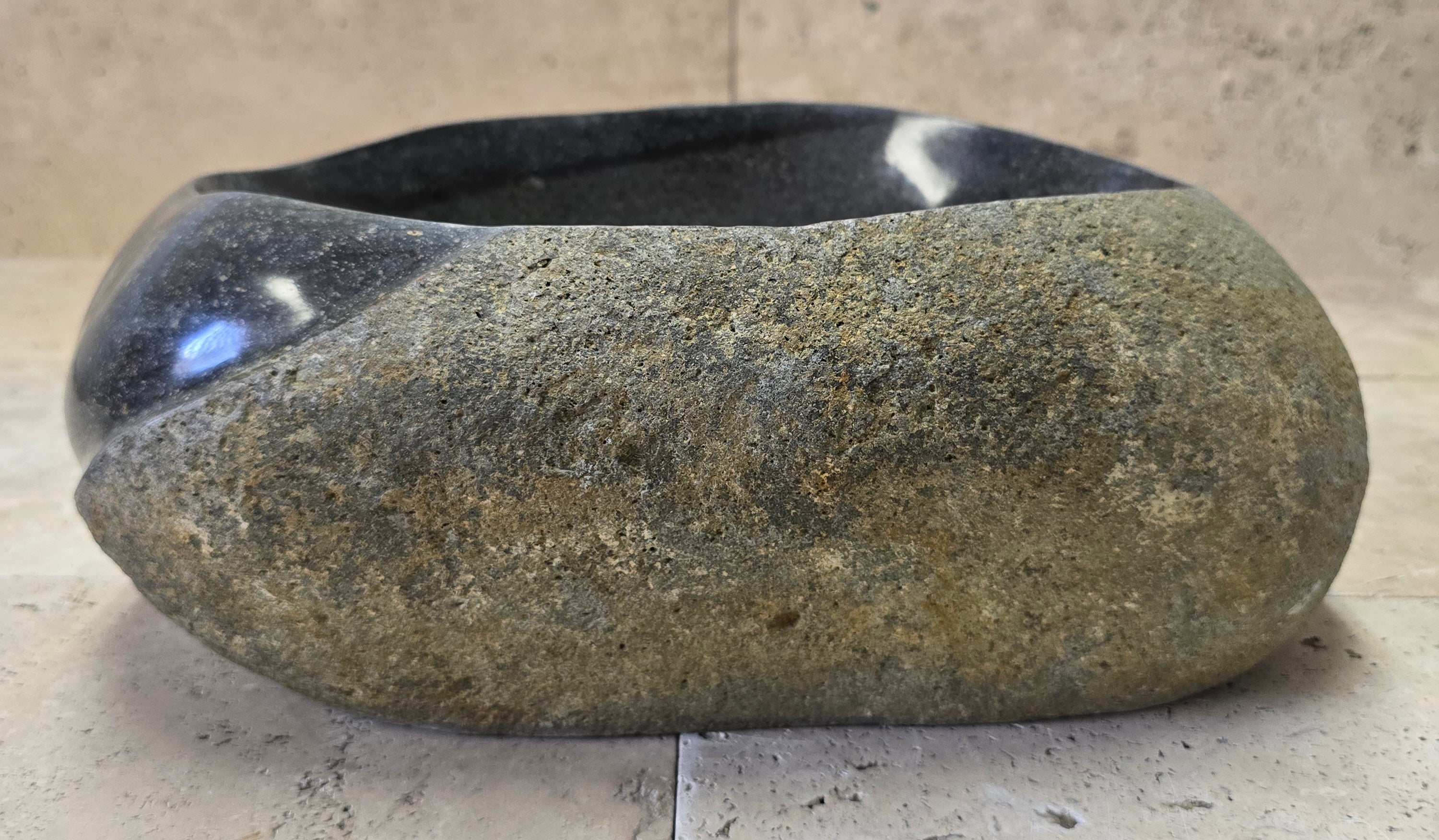 Handmade Natural Oval River Stone  Bathroom Basin  PHM 240902