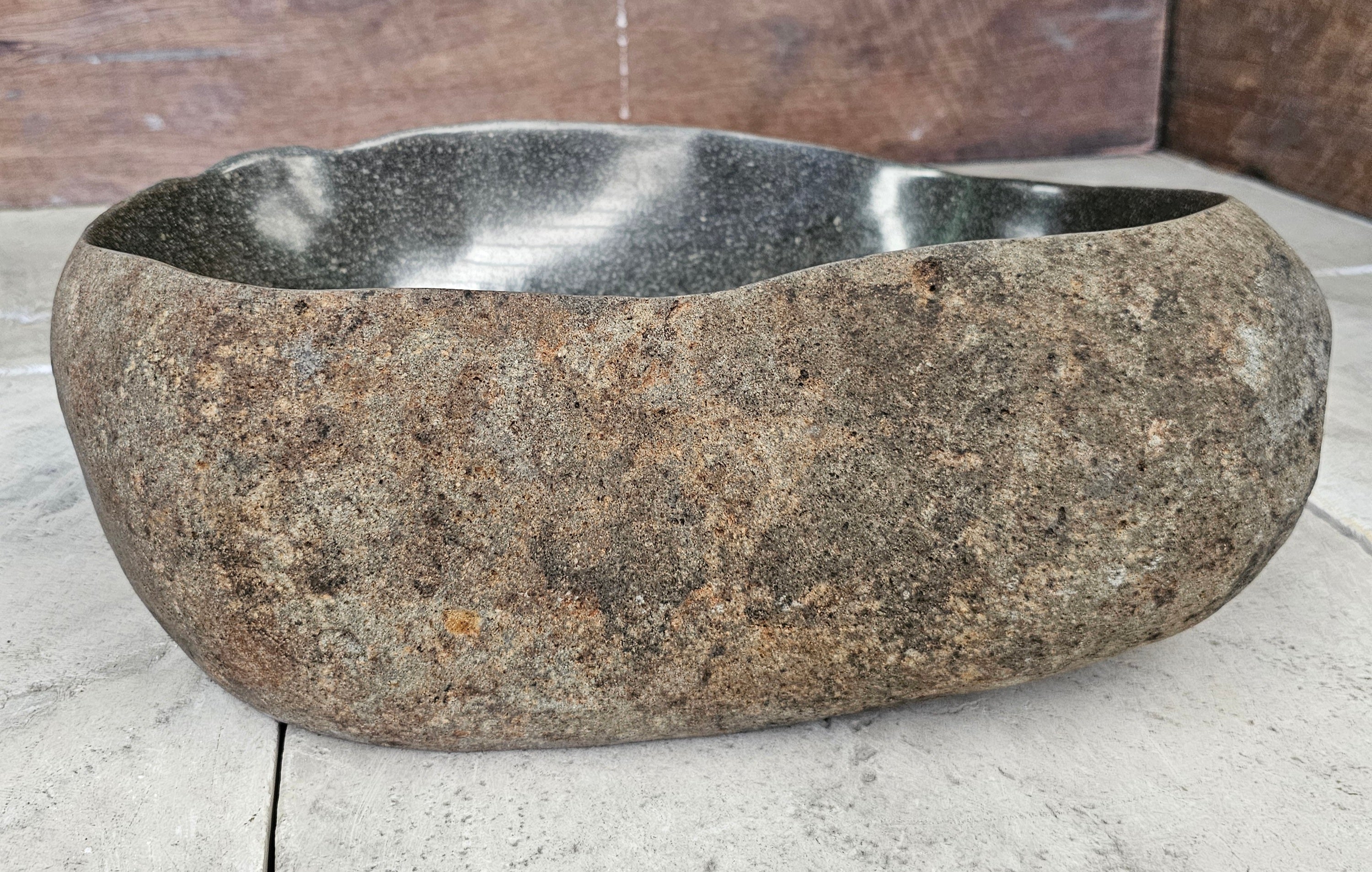 Handmade Natural Oval River Stone  Bathroom Basin  RVM 2409039