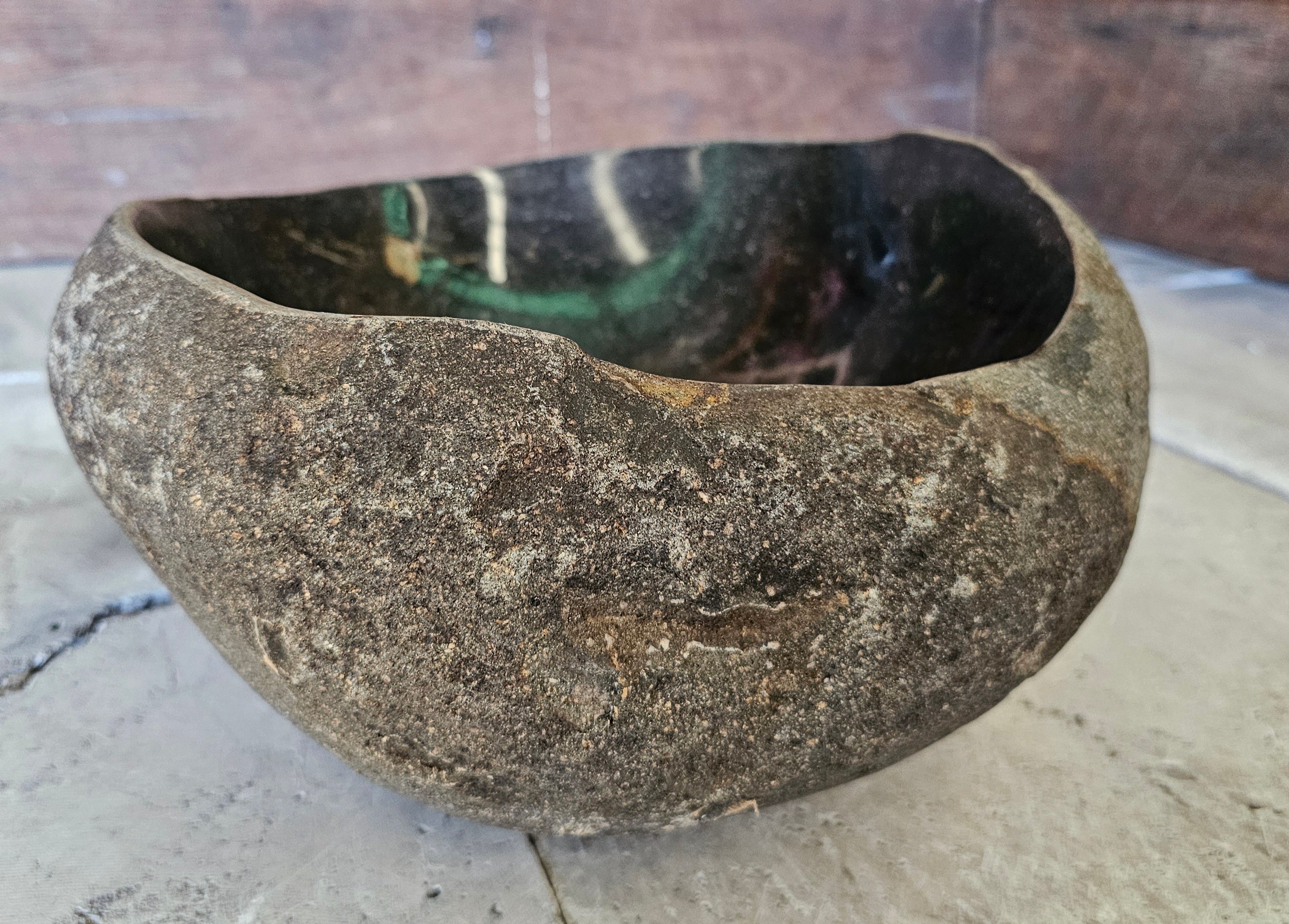 Handmade Natural Oval River Stone  Bathroom Basin  RVM 2409014