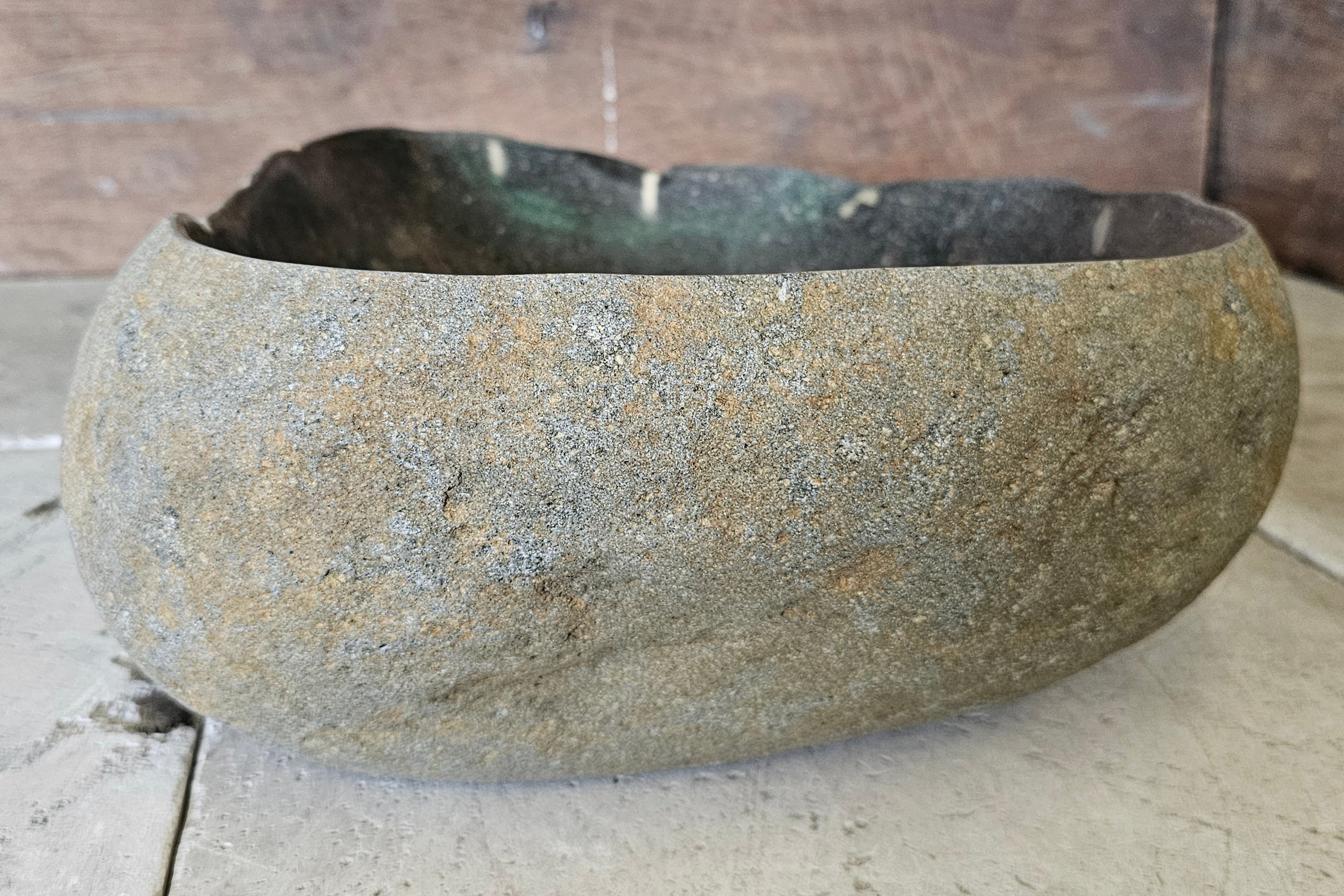 Handmade Natural Oval River Stone  Bathroom Basin  RVL 240946