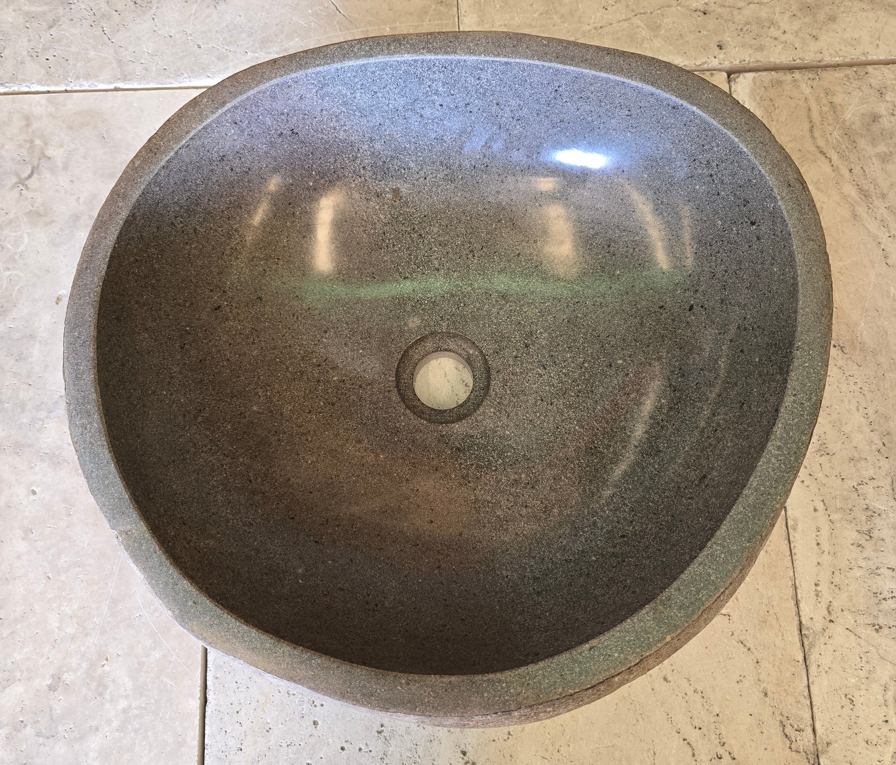 Handmade Natural Oval River Stone  Bathroom Basin  RM 2409002