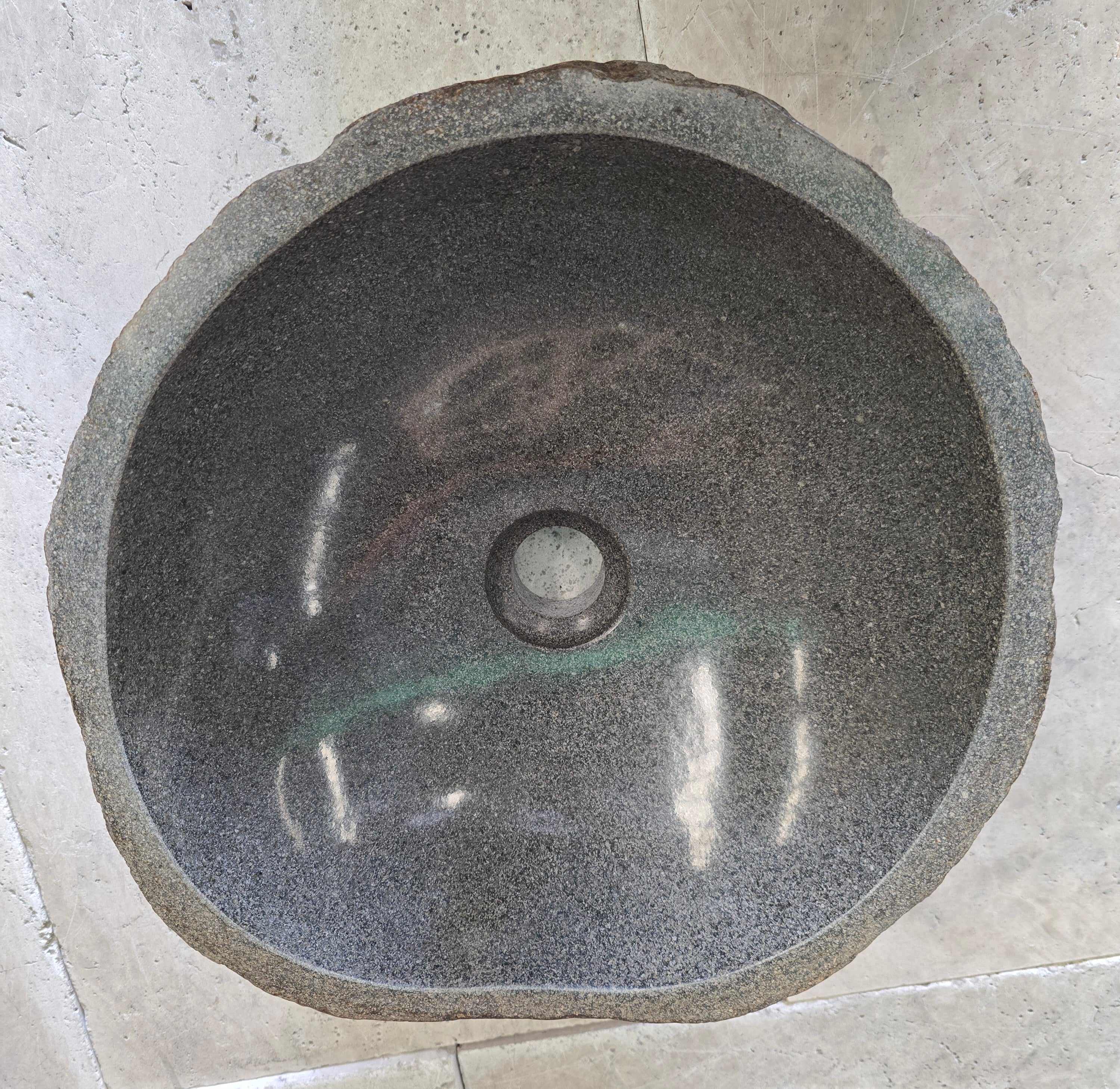 Handmade Natural Oval River Stone  Bathroom Basin  RS 24091055