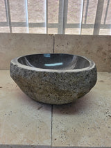 Handmade Natural Oval River Stone  Bathroom Basin  RS 2409135