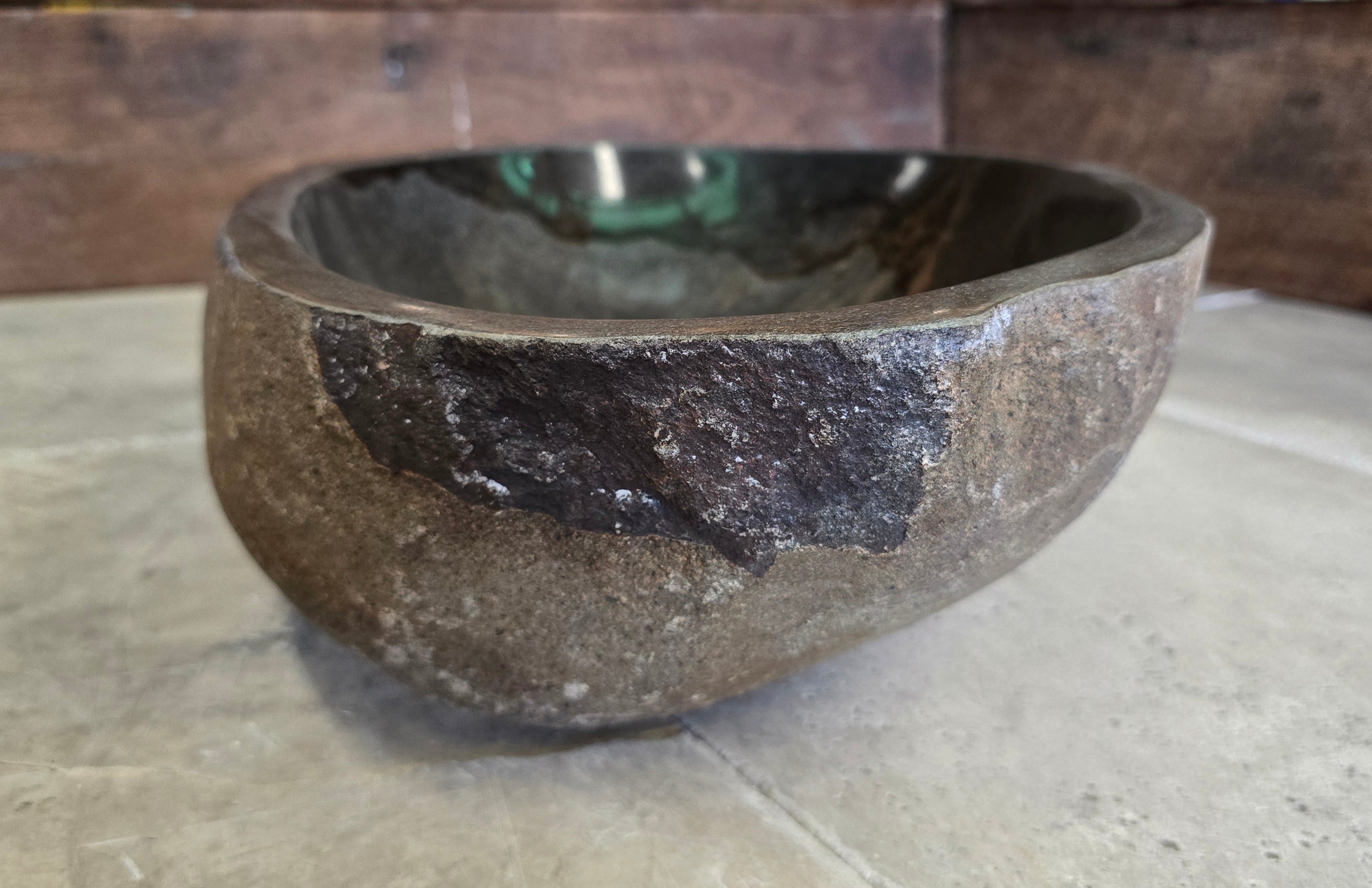Handmade Natural Oval River Stone  Bathroom Basin  RL 240921