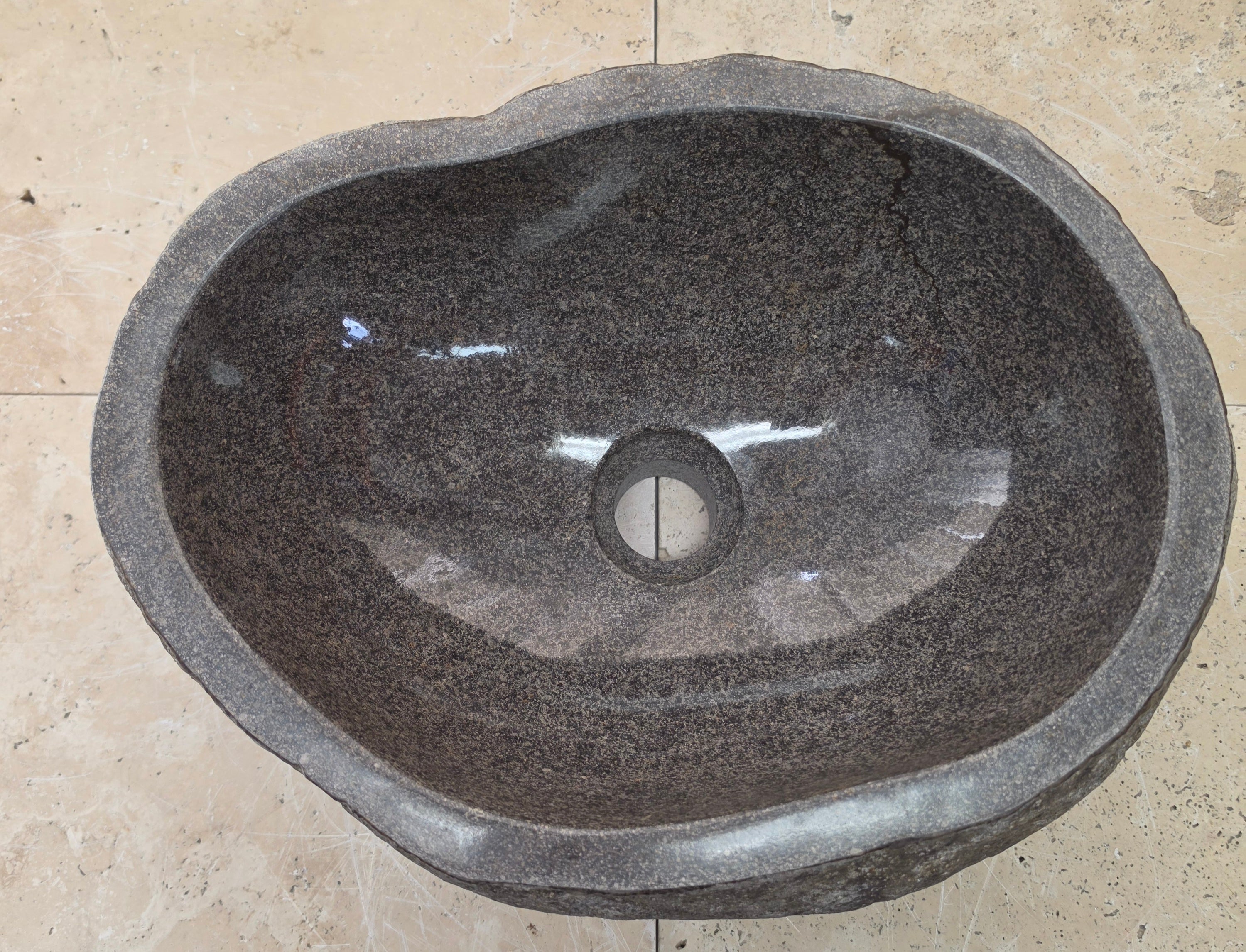 Handmade Natural Oval River Stone  Bathroom Basin  RS 25072013