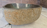 Handmade Natural Oval River Stone  Bathroom Basin  RS 2409019