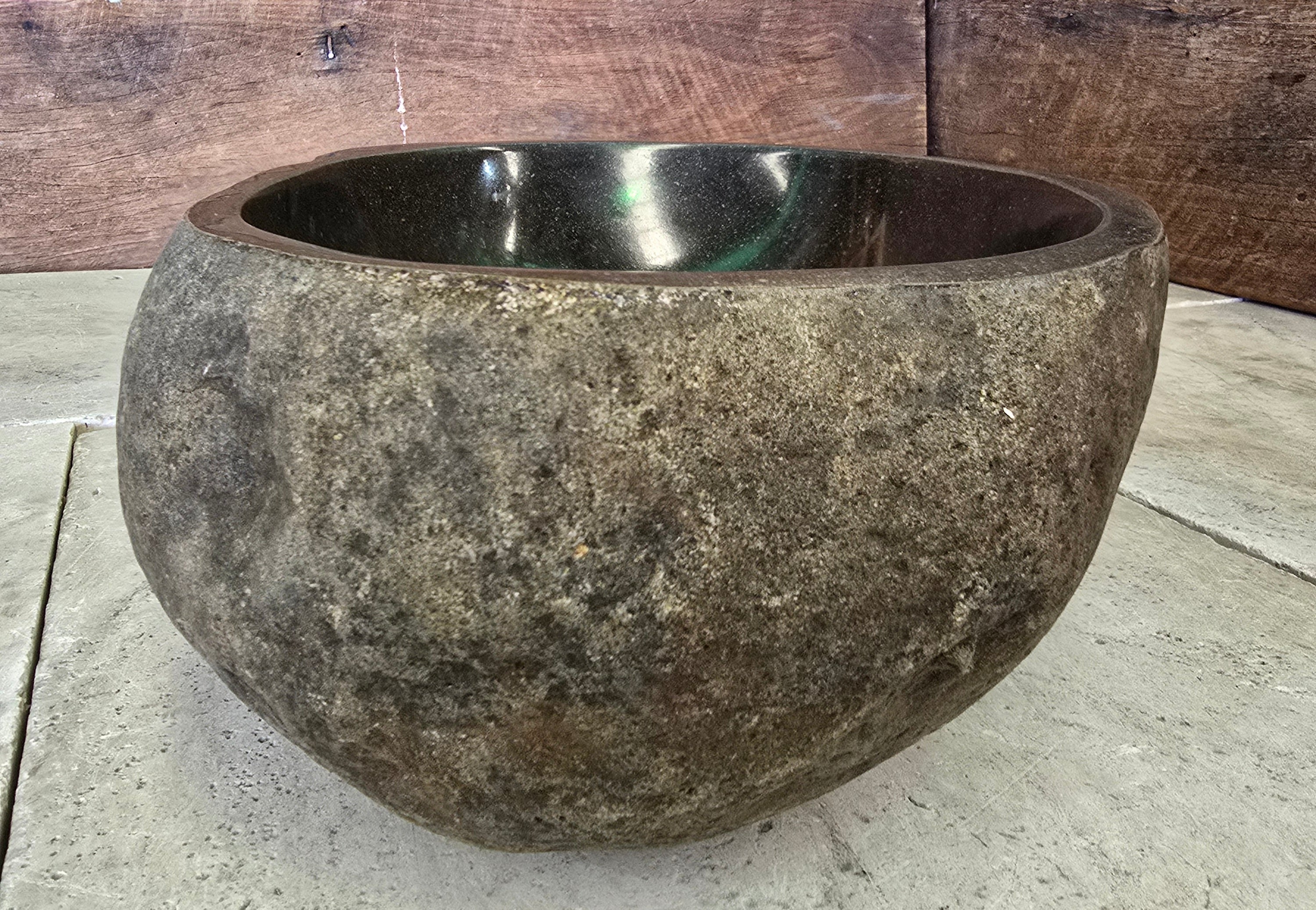 Handmade Natural Oval River Stone  Bathroom Basin  RS 2409044