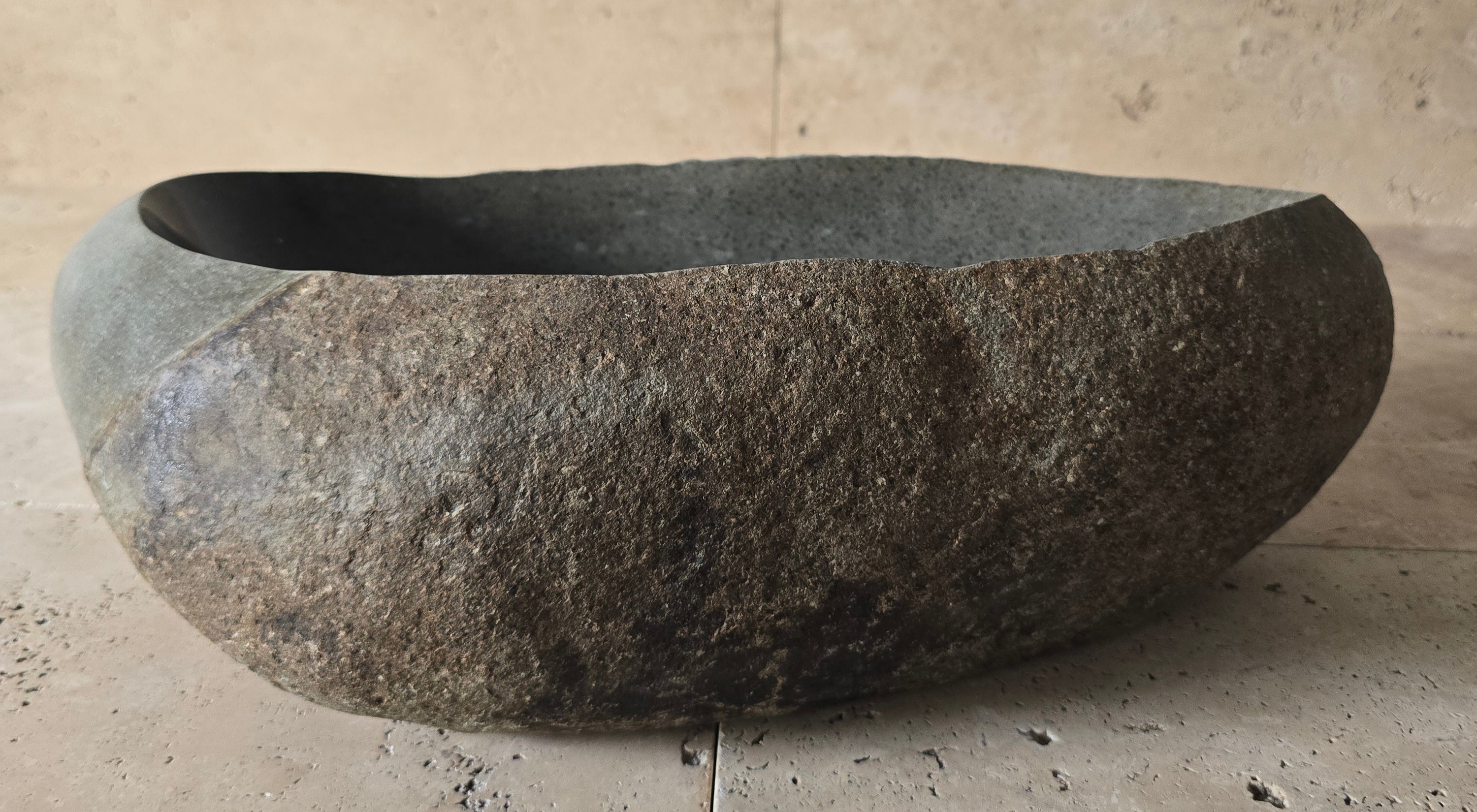 Handmade Natural Oval River Stone  Bathroom Basin  PHM 240919