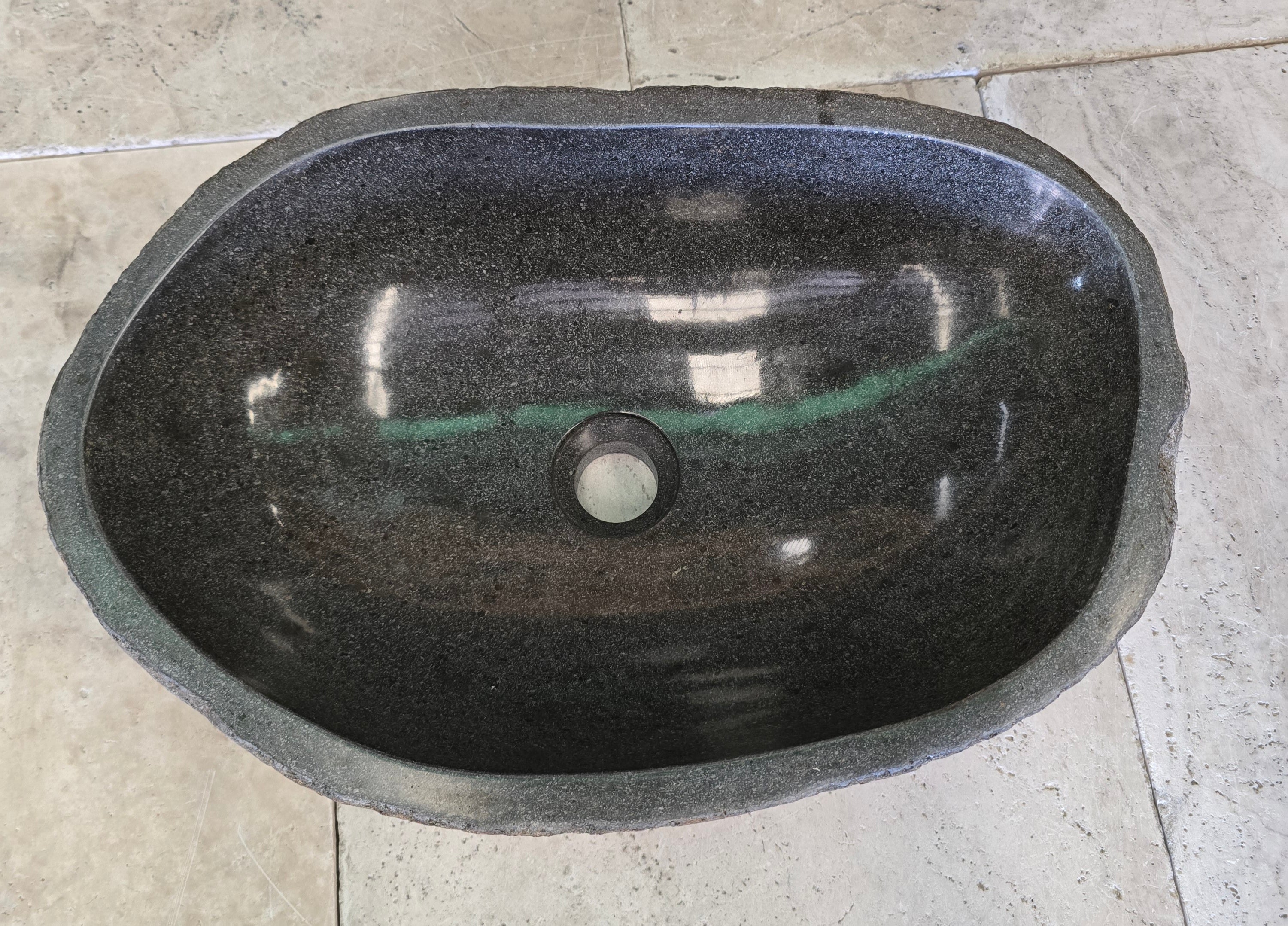 Handmade Natural Oval River Stone  Bathroom Basin  RM 2409019