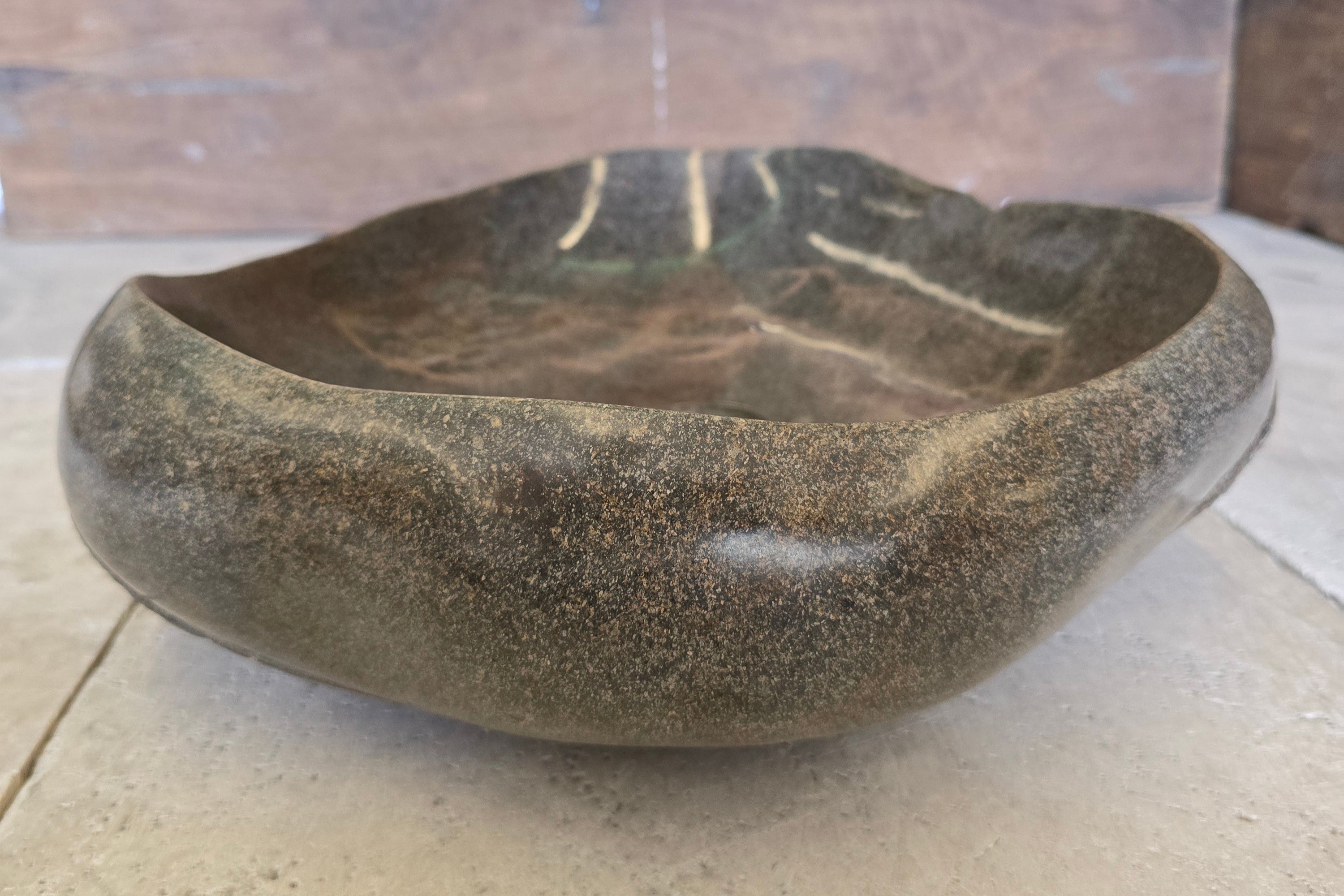 Handmade Natural Oval River Stone  Bathroom Basin  PHM 240915