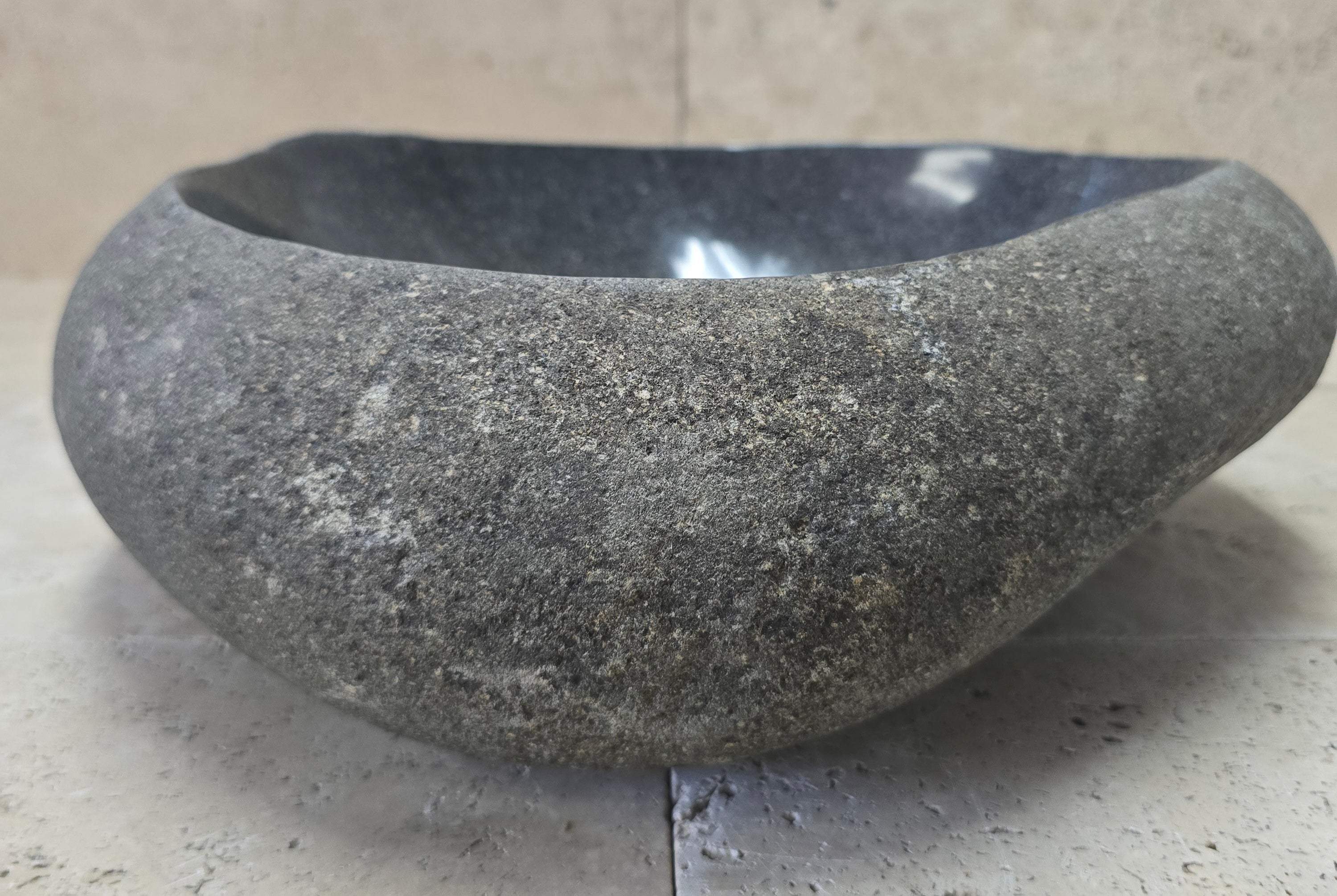 Handmade Natural Oval River Stone  Bathroom Basin  RVS 2409003