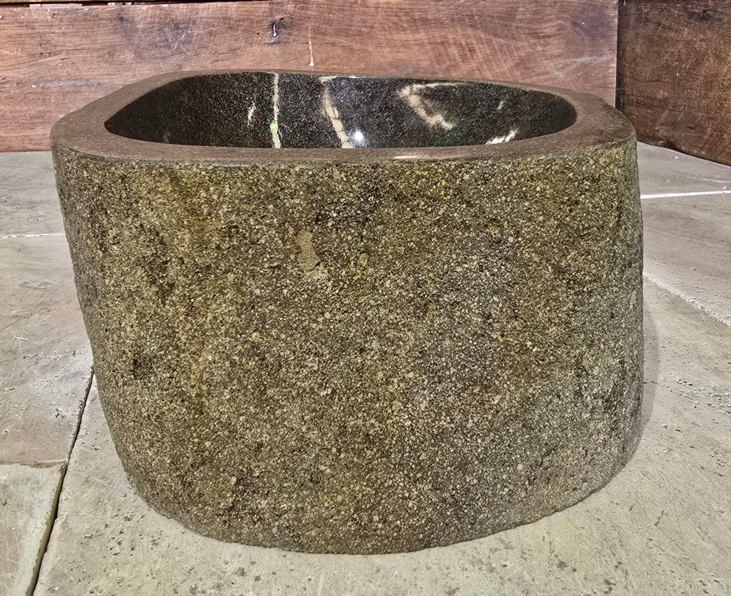 Handmade Natural Oval River Stone  Bathroom Basin  RS 2409107
