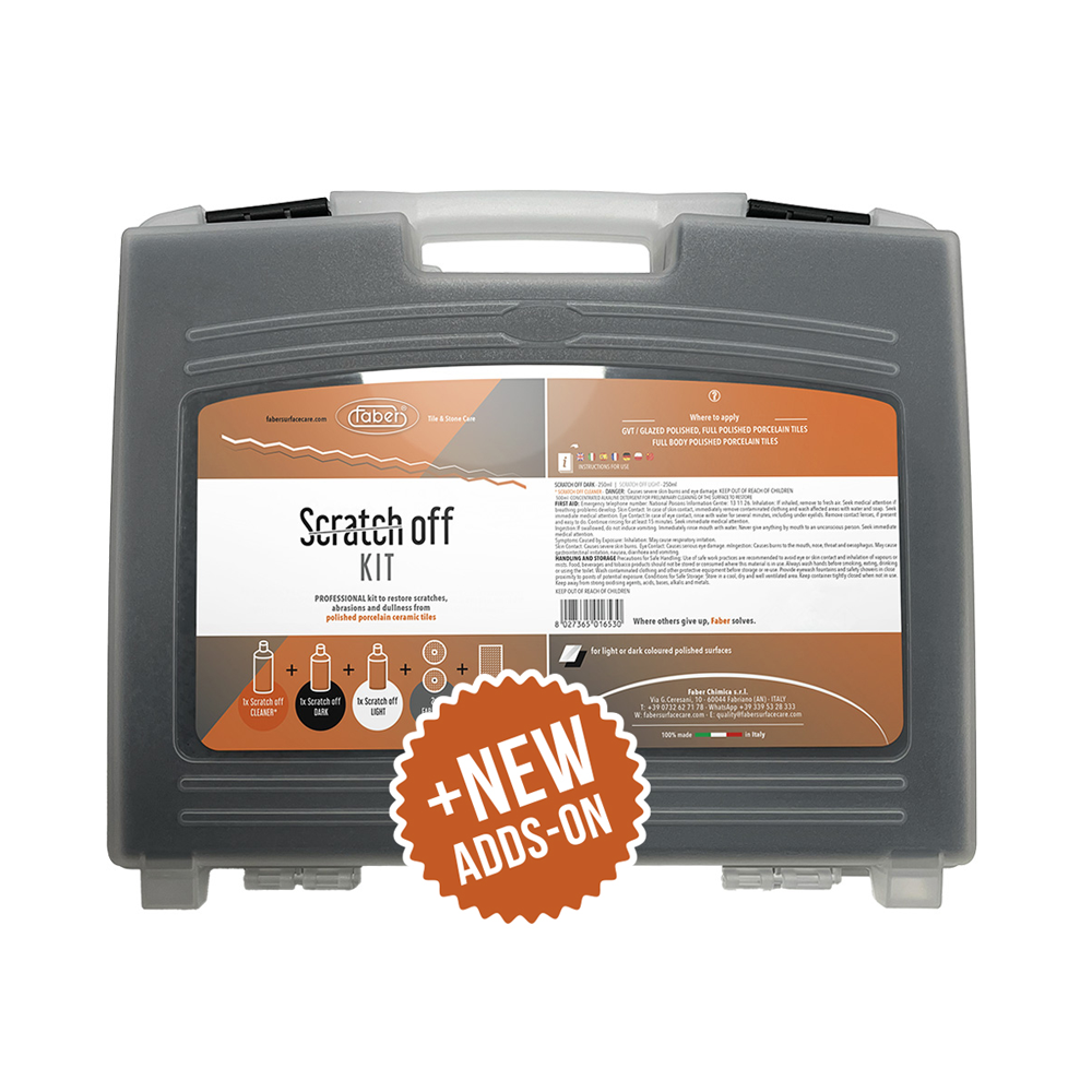Faber Scratch Off Kit – Complete Scratch Repair System for Polished Porcelain & Ceramic Tiles