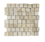 Travertine Cobblestone Driveway Paver - Loose or Mesh Back - Natural Stone - Cream