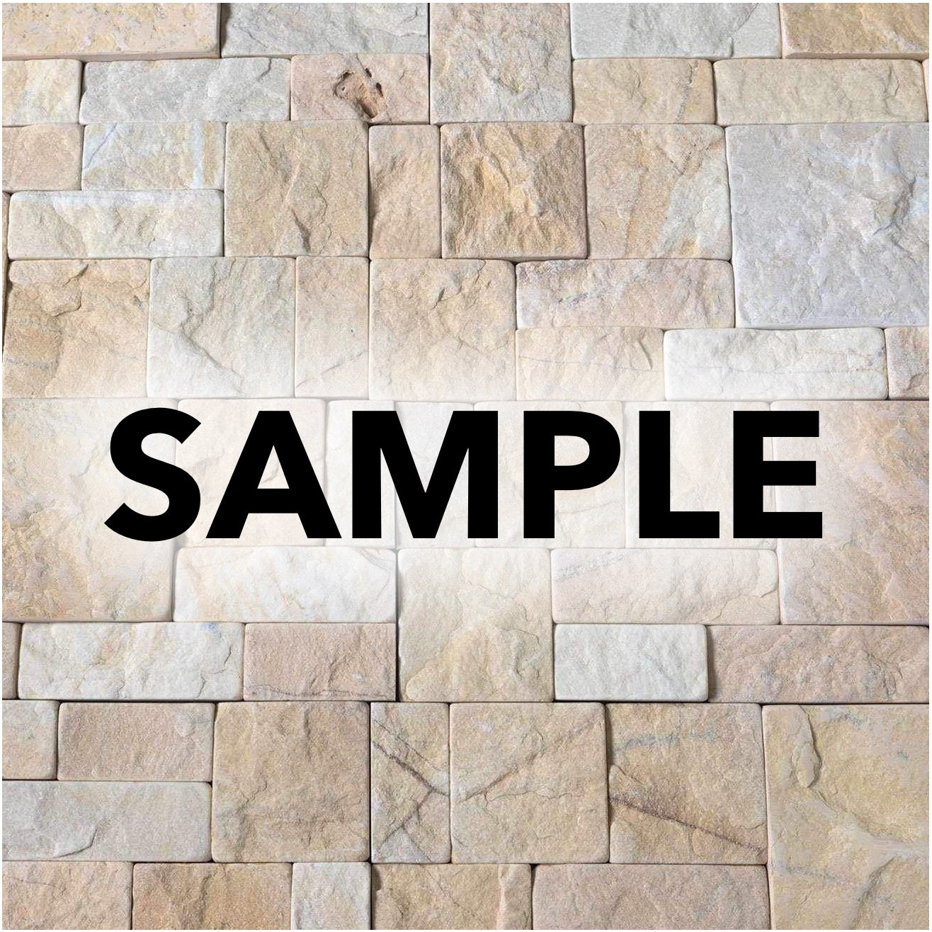SAMPLE - Natural Stacked Stone Wall Cladding Panels - Tumbled Miami Sands Montage
