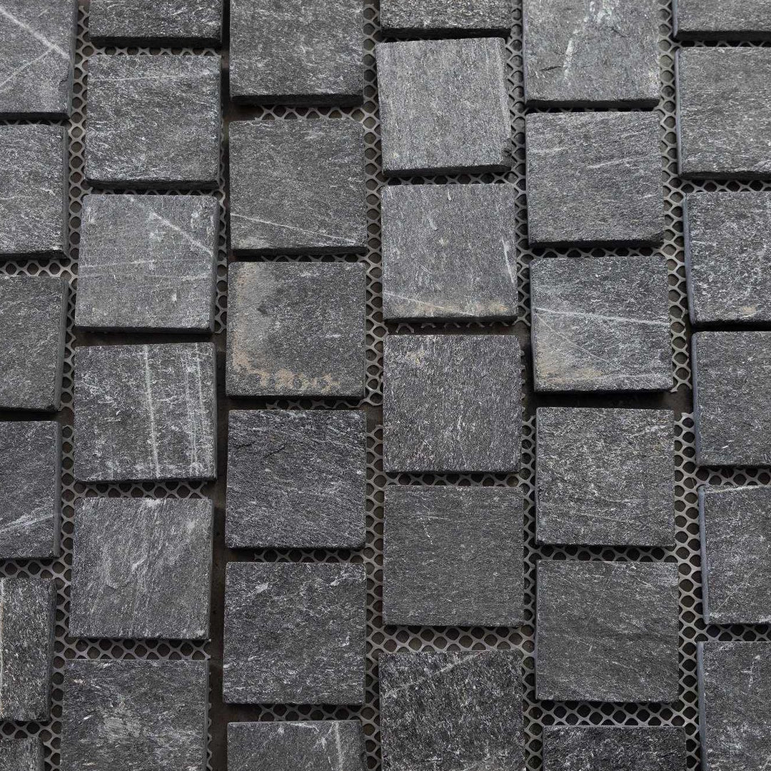 Mesh Backing Granite Cobblestone Pavers - Black – Stone and Rock