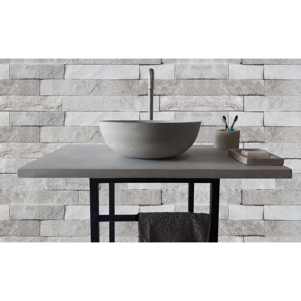 Round Concrete Bathroom Vanity Wash Basin EF19 Stone and Rock